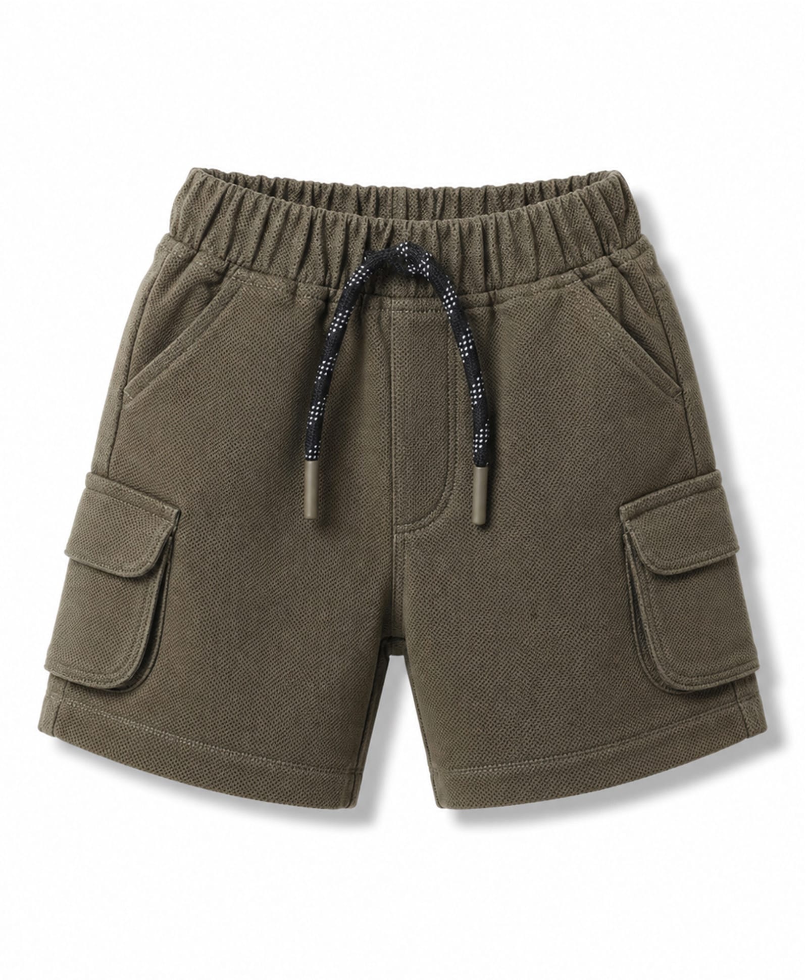 Rikidoos Cotton Woven Knee Length Solid Cargo Shorts - Olive Green-image-49