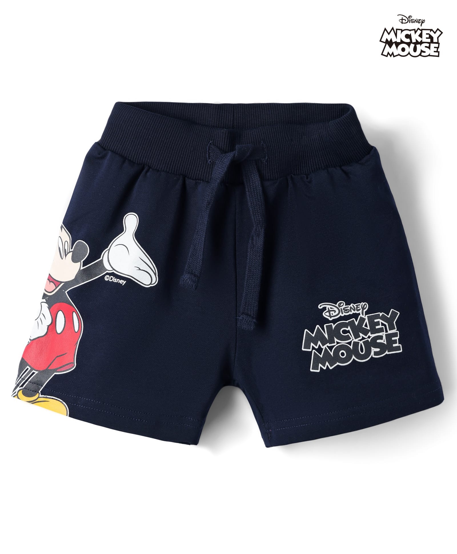 Ollypop Looper Knit Knee Length Mickey Mouse Printed Shorts -Navy-image-43