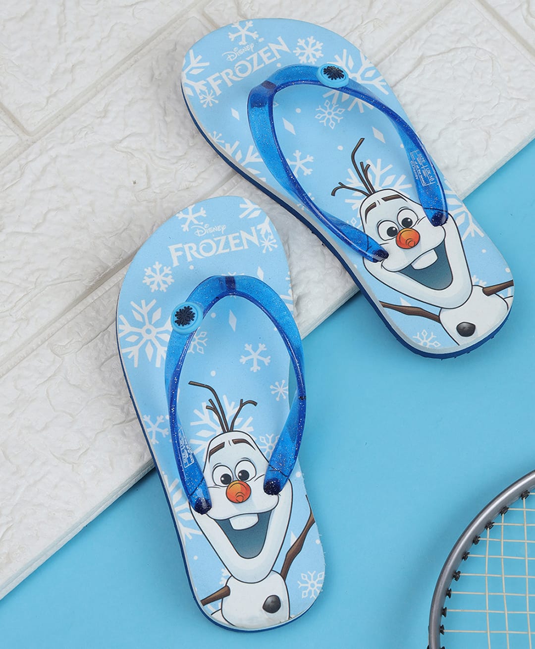 Kidsville Disney Frozen Featuring Olaf Printed Flip Flops - Blue-image-15