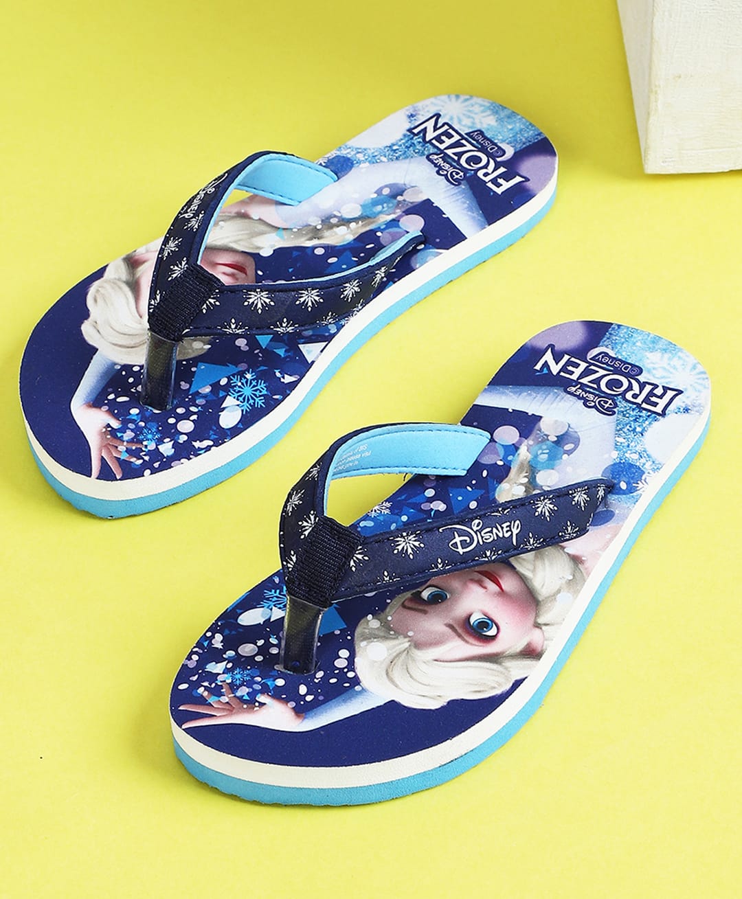 Kidsville Disney Frozen Featuring Elsa Printed Flip Flops - Blue-image-49