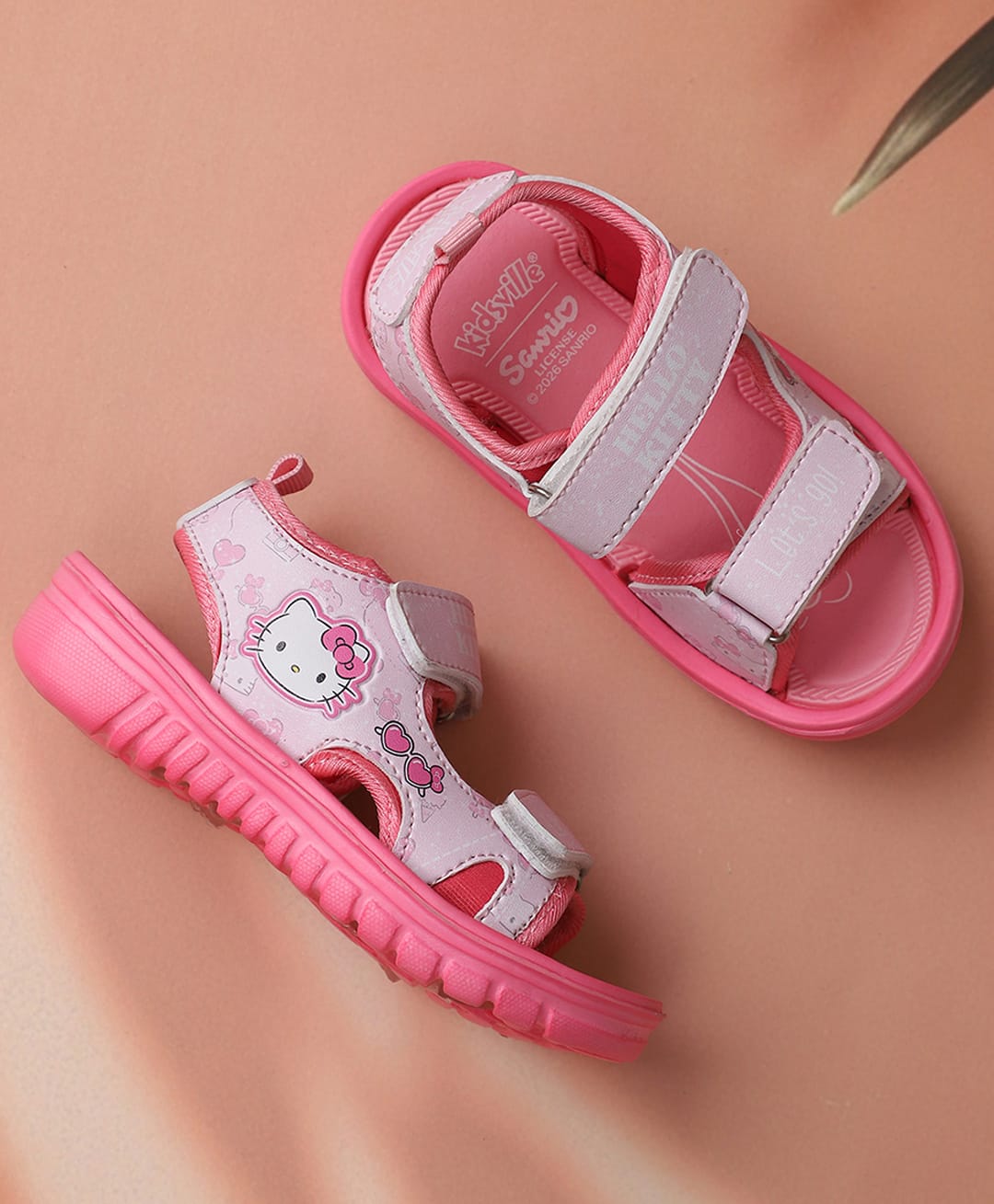Kidsville Sanrio Featuring Hello Kitty Designed Velcro Closure Sandals - Pink-picture-20