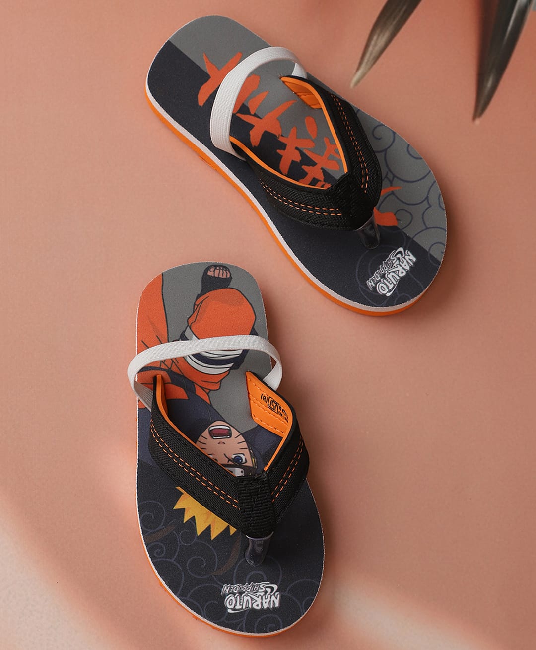 Kidsville Naruto Featuring Character Printed Flip Flops - Black-image-20