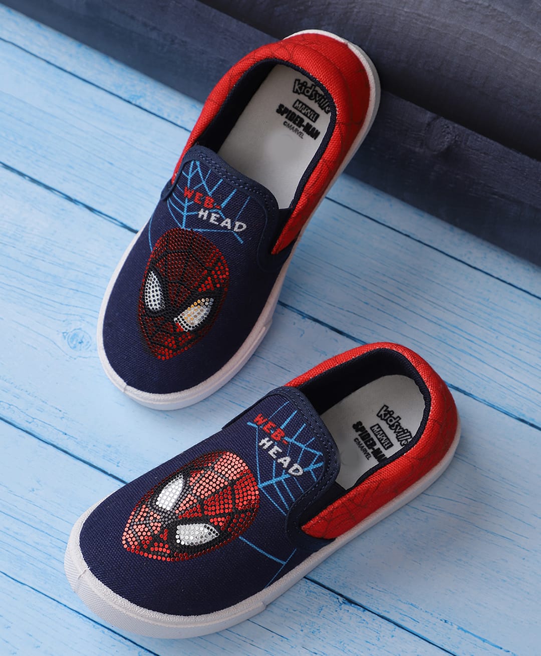 Kidsville Marvel Featuring Spiderman Printed Slip On Shoes - Navy Blue-picture-46