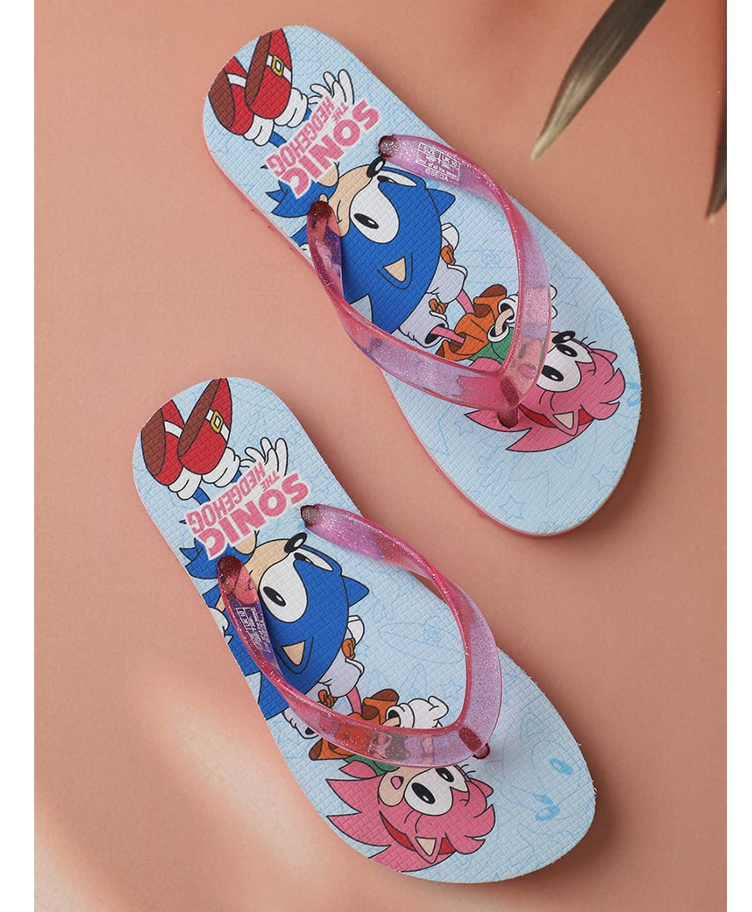 Kidsville Sonic The Hedgehog Featuring Characters Printed Flip Flops - Blue & Pink-picture-25