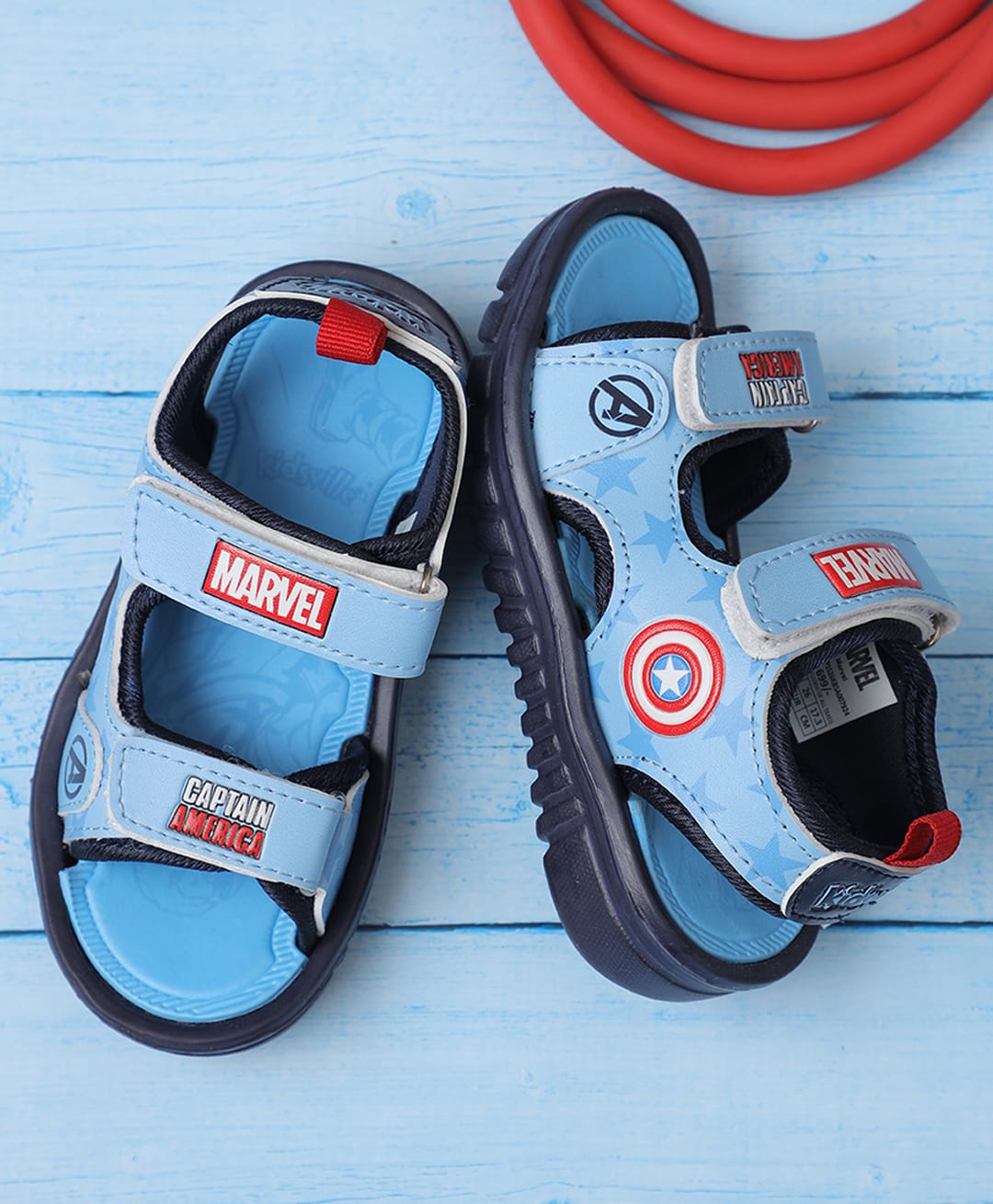 Kidsville Marvel Featuring Captain America Designed Velcro Closure Sandals - Blue-picture-21