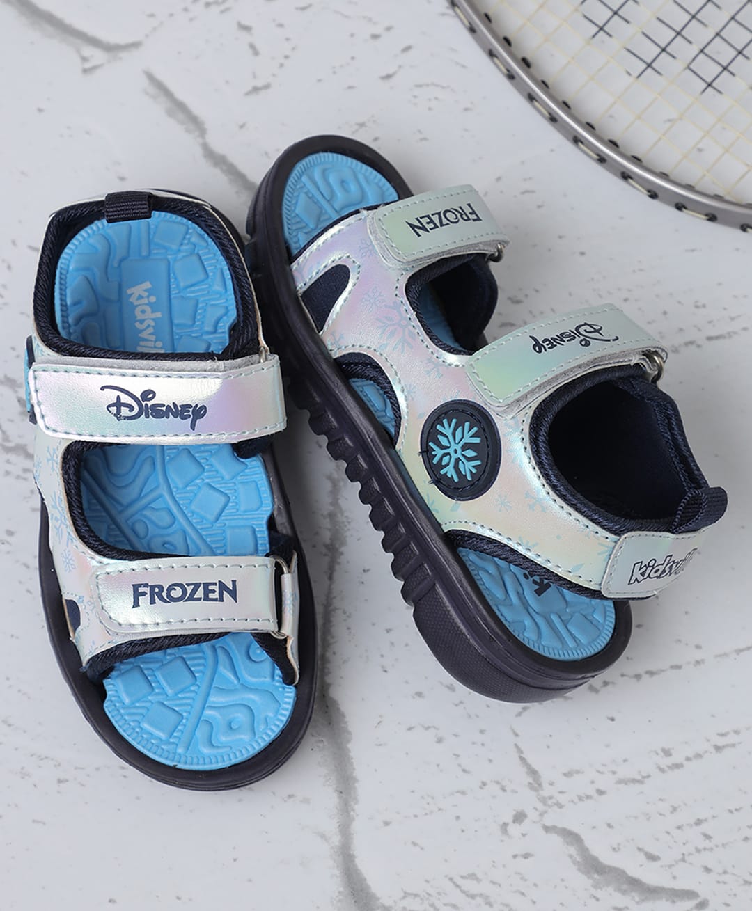 Kidsville Disney Featuring Frozen Designed Velcro Closure Sandals - Blue-picture-2