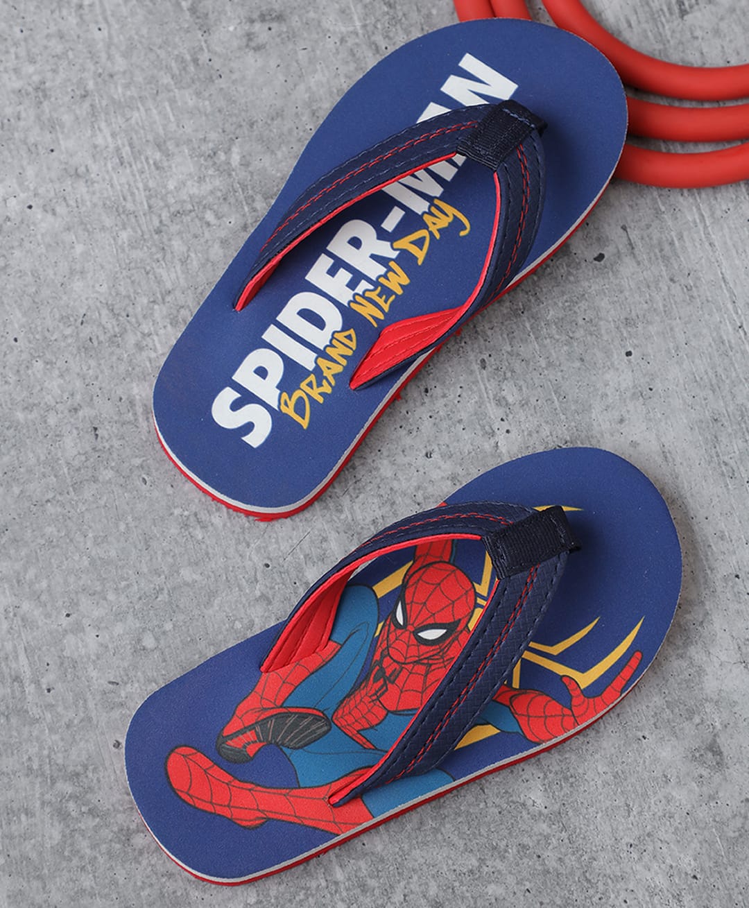 Kidsville Marvel Featuring Spiderman Printed Flip Flops - Navy Blue-image-49