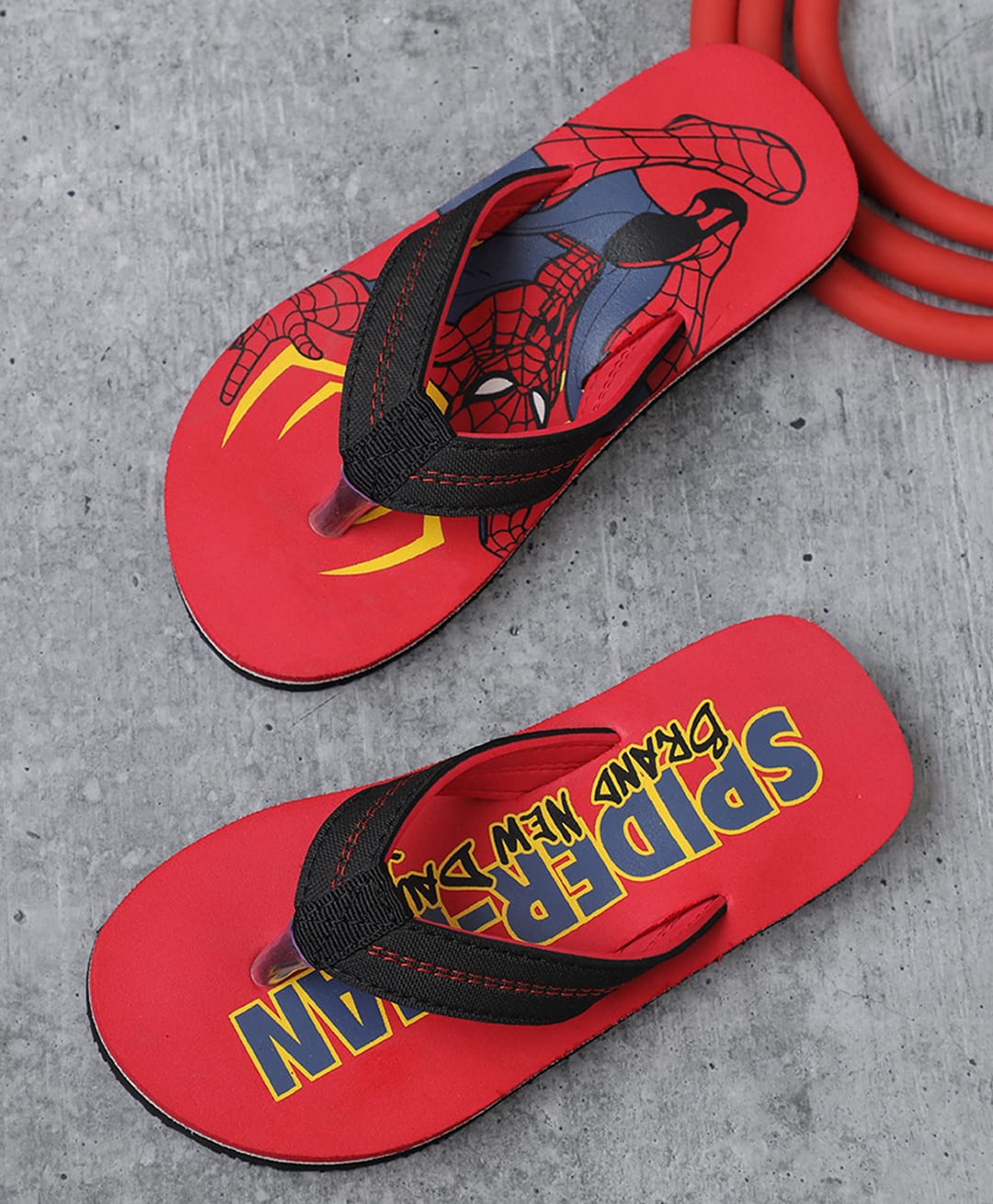 Kidsville Marvel Featuring Spiderman Printed Flip Flops - Red-image-23