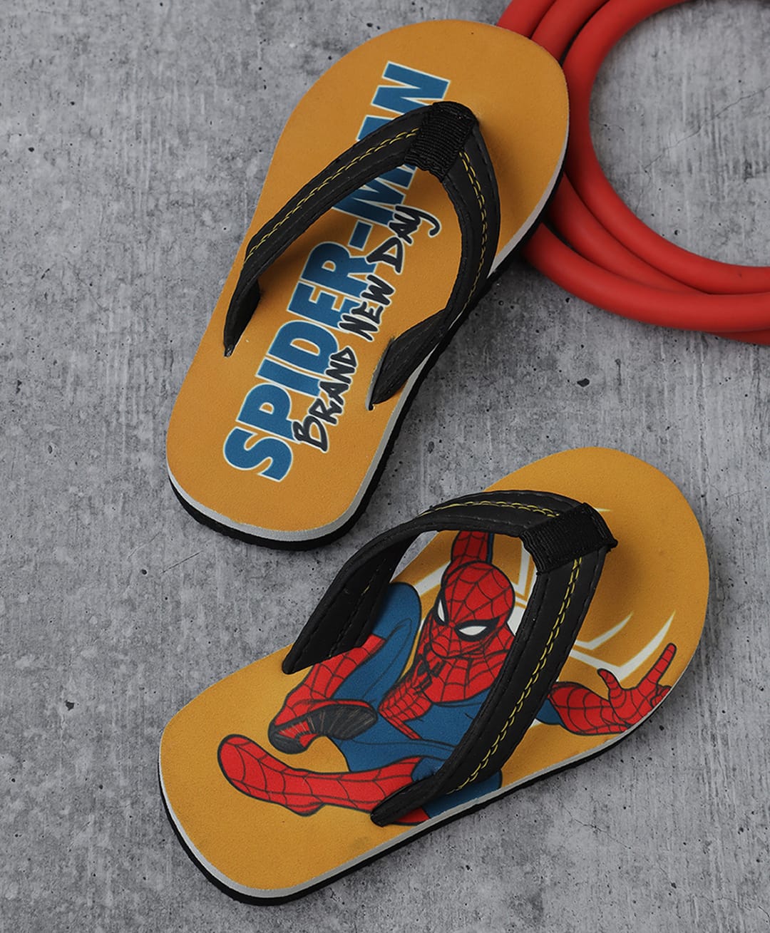 Kidsville Marvel Featuring Spiderman Printed Flip Flops - Yellow-picture-10