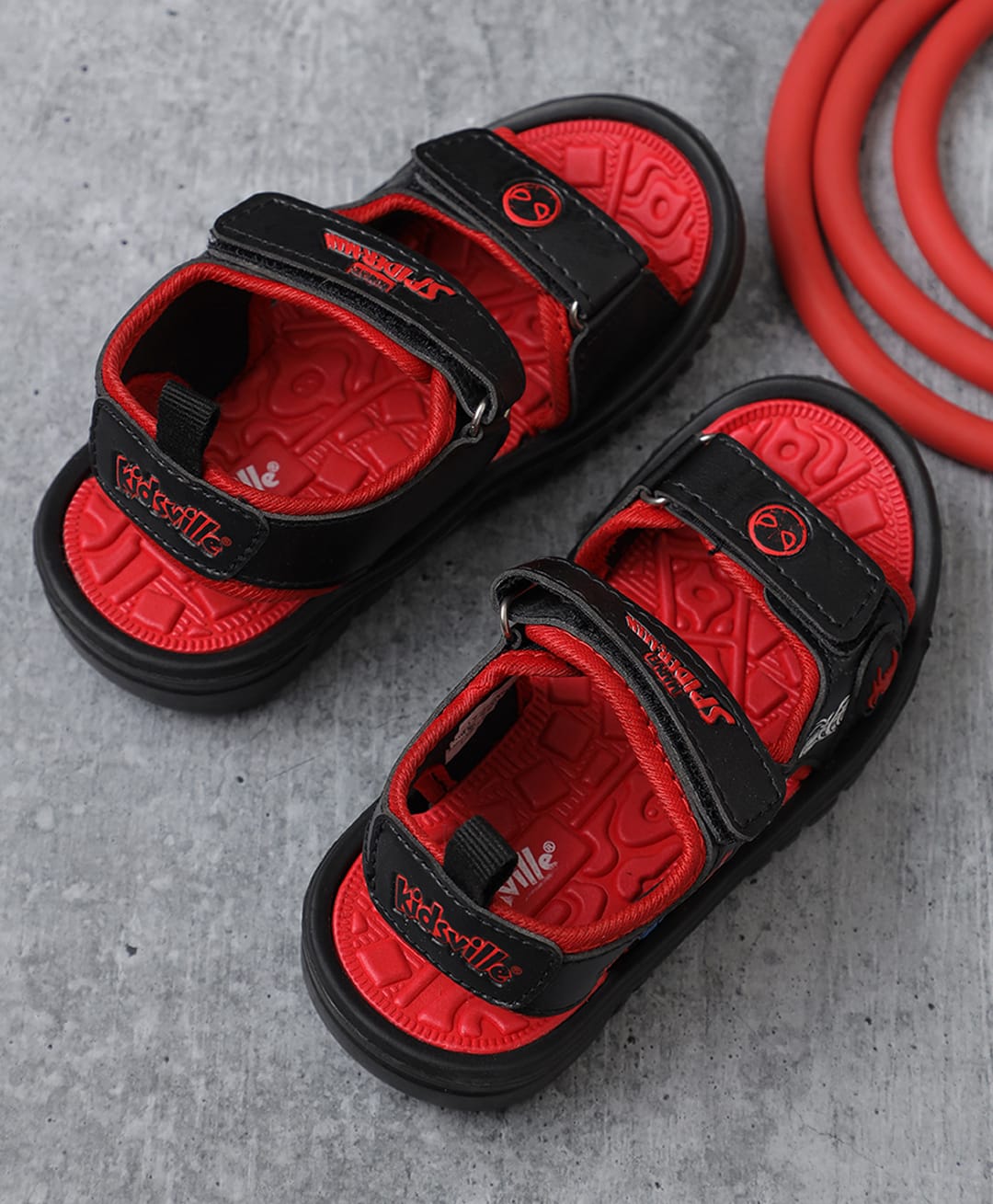Kidsville Marvel Featuring Spiderman Designed Velcro Closure Sandals - Black-picture-27