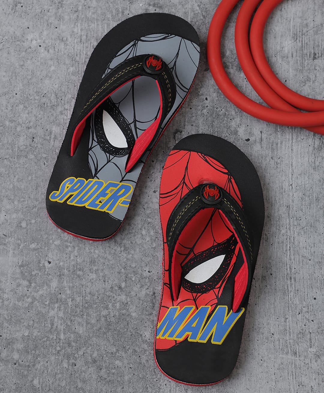 Kidsville Marvel Featuring Spiderman Printed & Applique Detailed Flip Flops - Black-picture-26