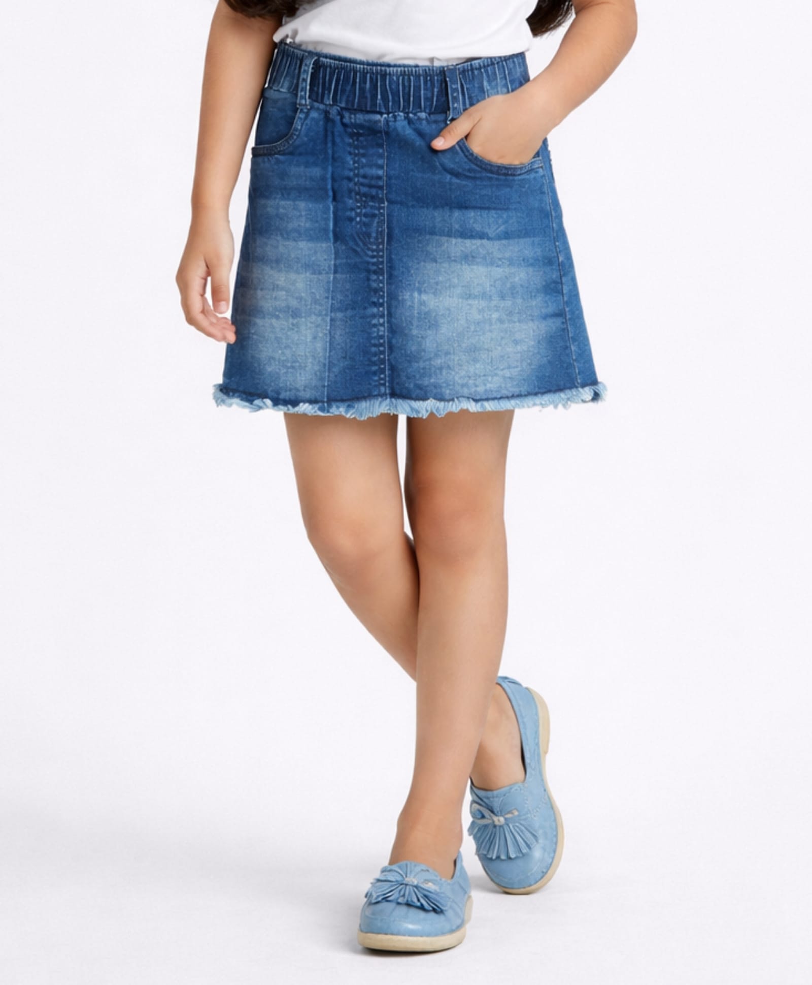 Tiny Girl Cotton Woven Washed Skirt - Dark Blue-picture-14