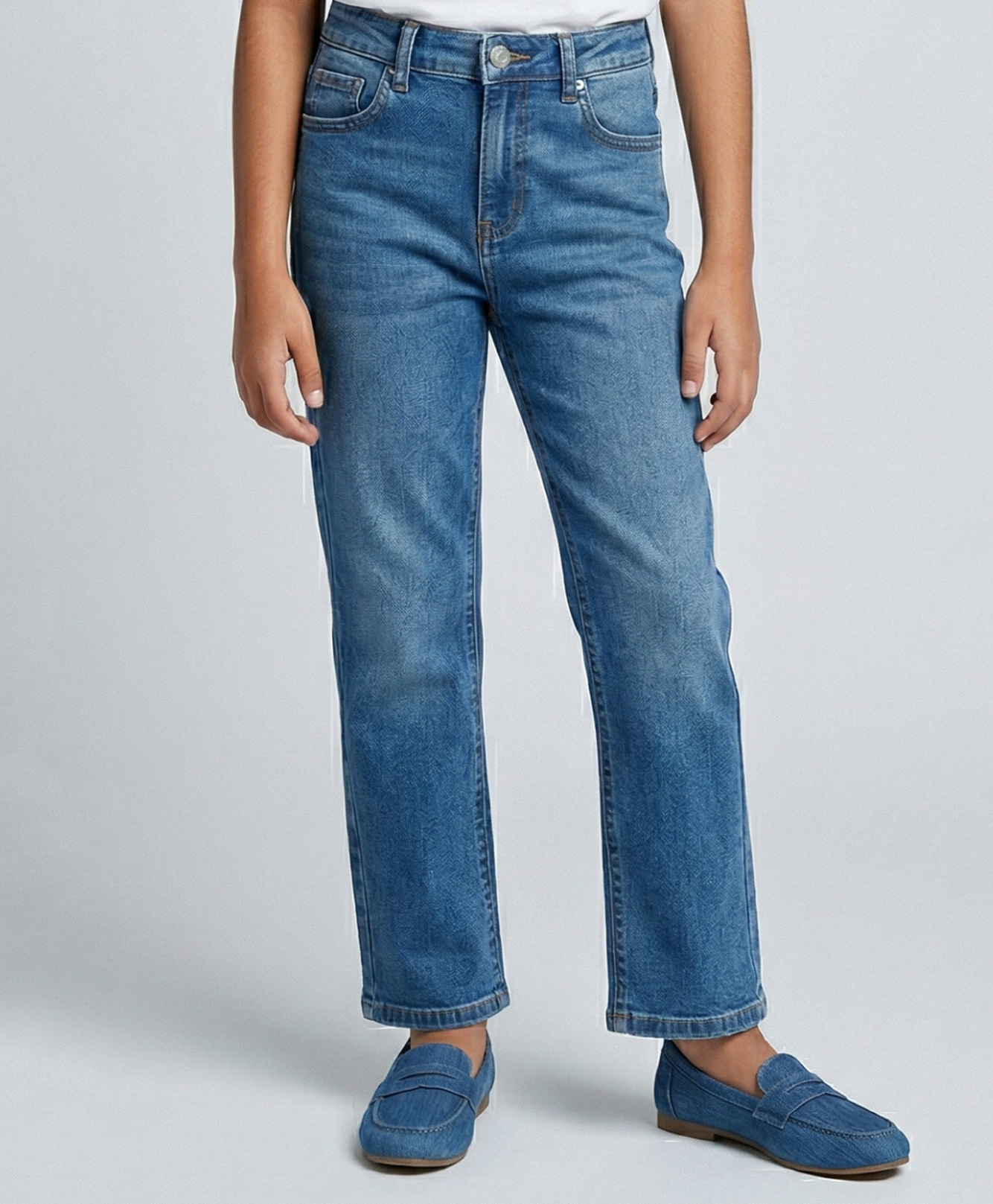 Tiny Girl Denim Woven Mild Washed Jeans - Dark Blue-picture-28