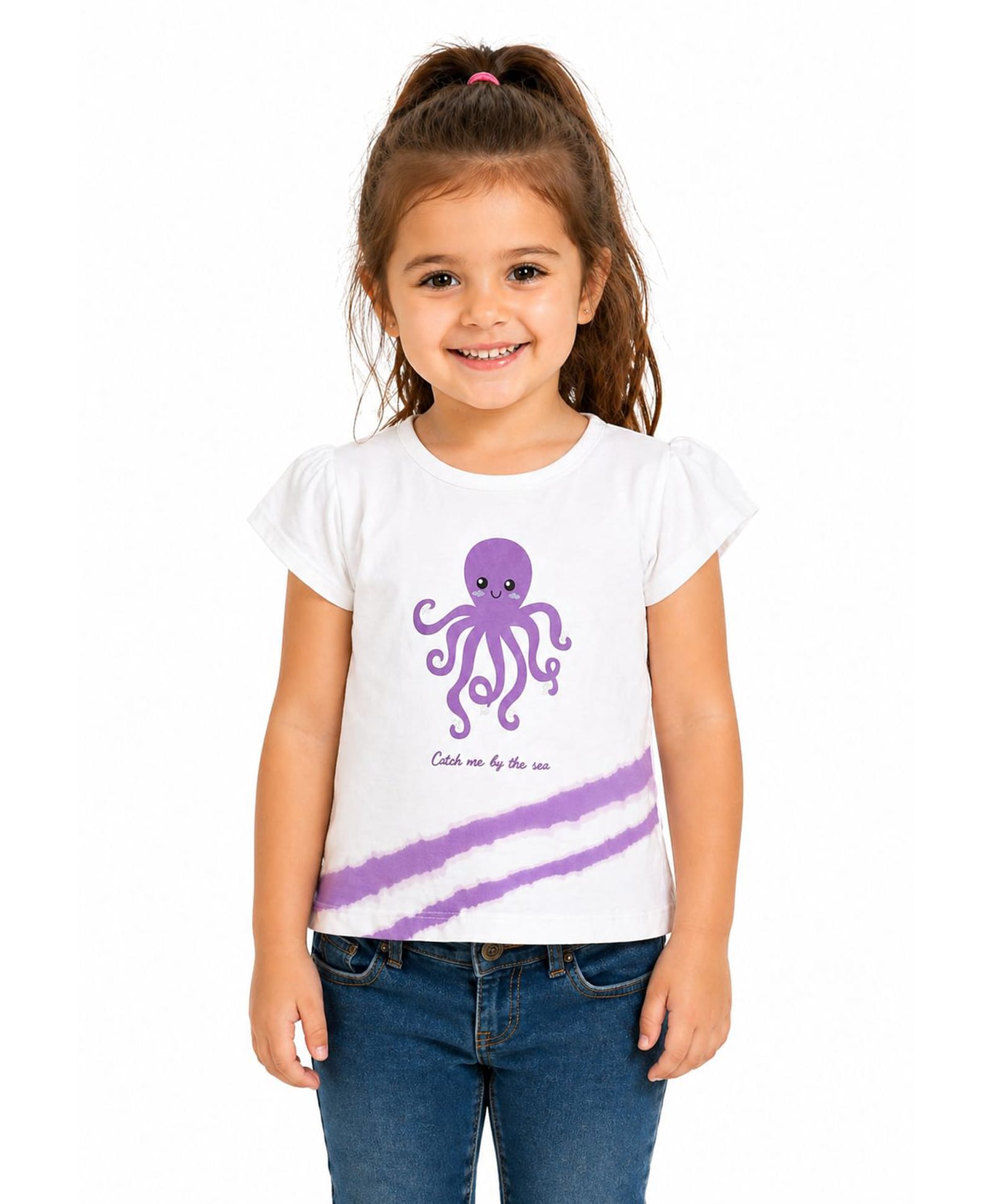 Sportking Cotton Blend Knit Half Sleeves Octopus Printed Tee - Off White-picture-36