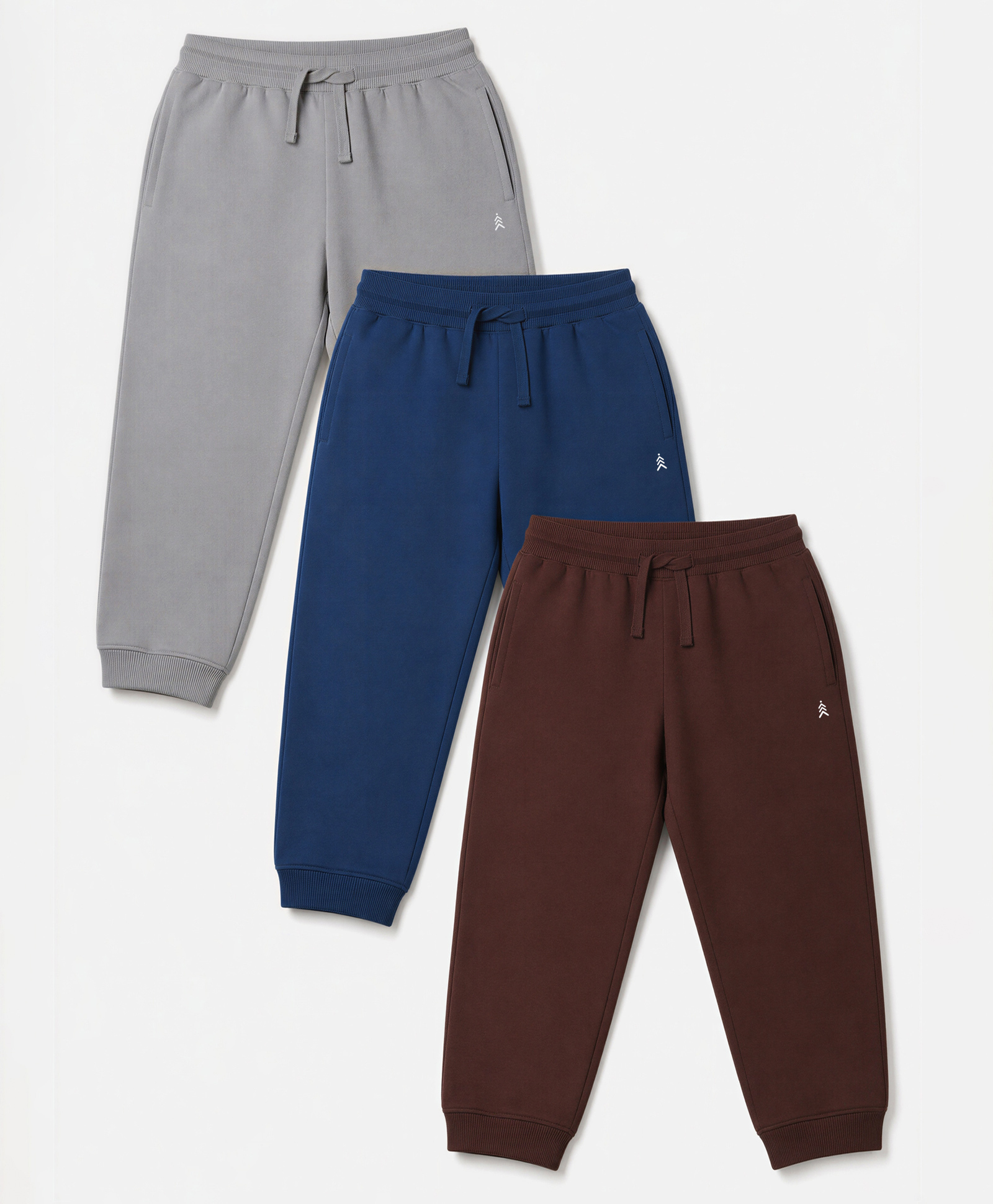 Pine Kids Cotton Knit Full Length Solid Lounge Pants Pack Of 3 - Navy Blue, Grey & Maroon-picture-26