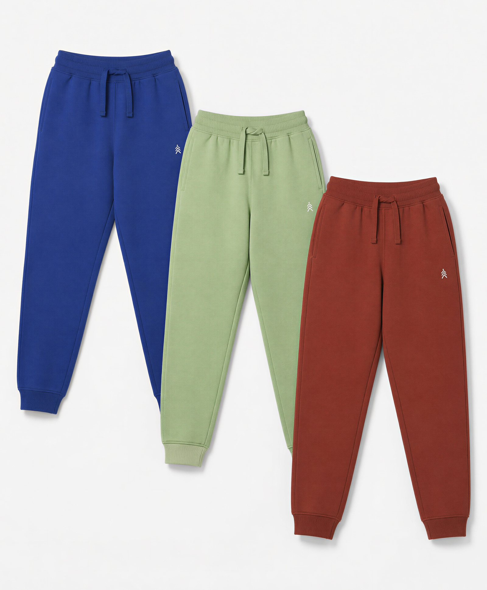 Pine Kids Cotton Knit Full Length Solid Lounge Pants Pack of 3 - Navy Blue, Maroon & Green-image-32