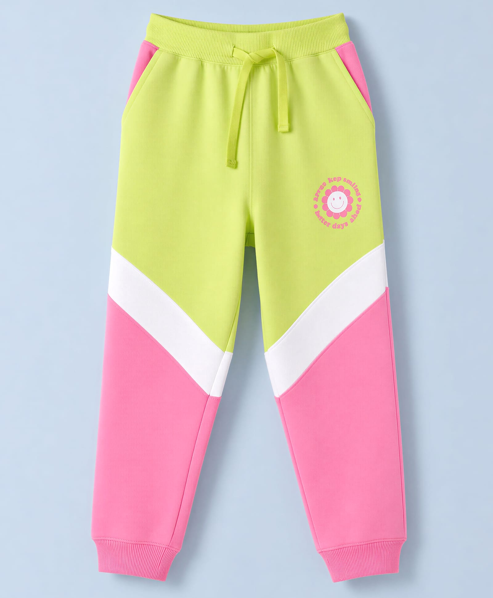 Pine Kids Cotton Knit Full Length Lounge & Track Pant With Text Print - Limegreen-picture-24