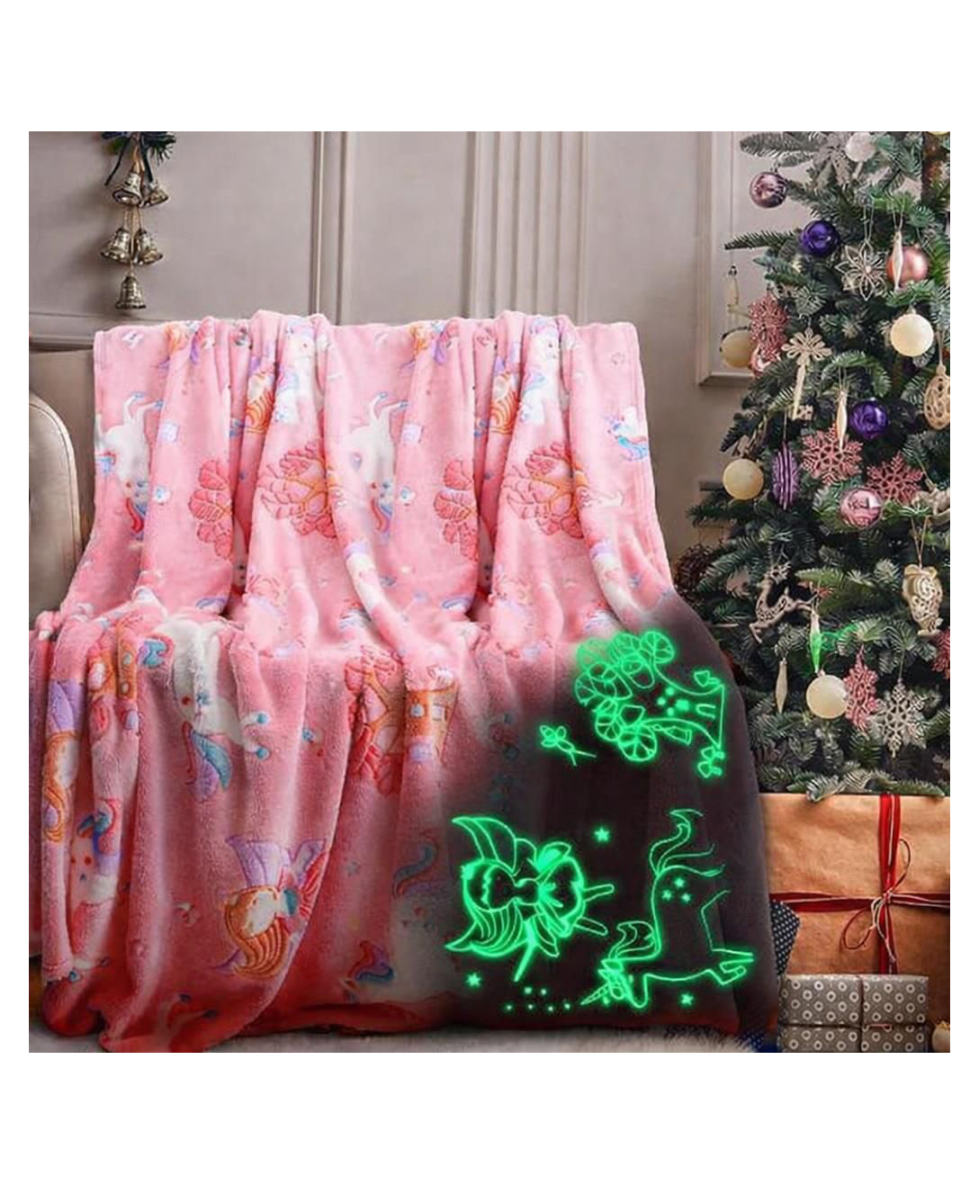 Reexplore Angel Pink Glow in the Dark Blanket for Kids and Adults - Pink-image-5