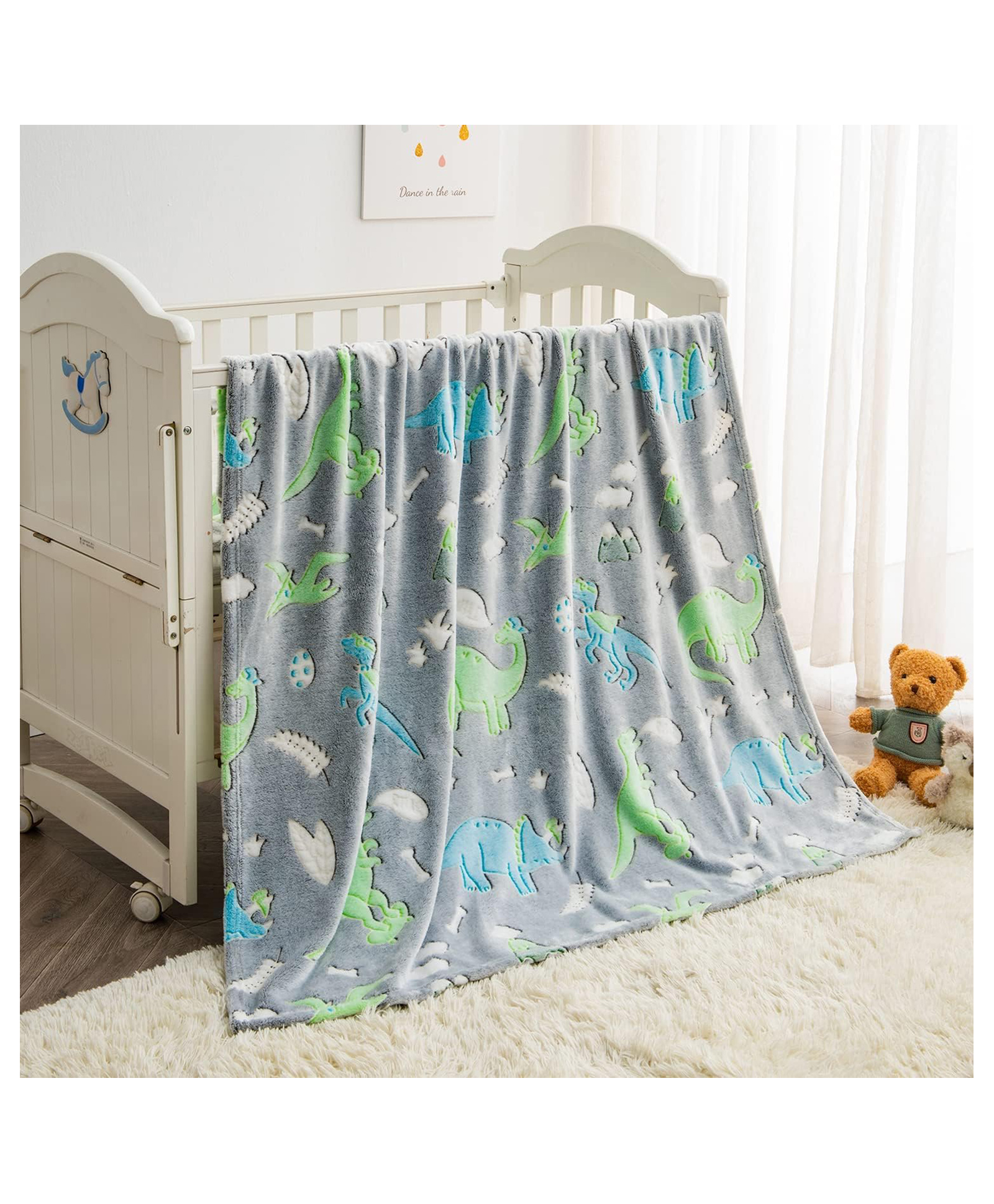 Reexplore Dino Glow in the Dark Blanket for Kids and Adults - Grey-image-40