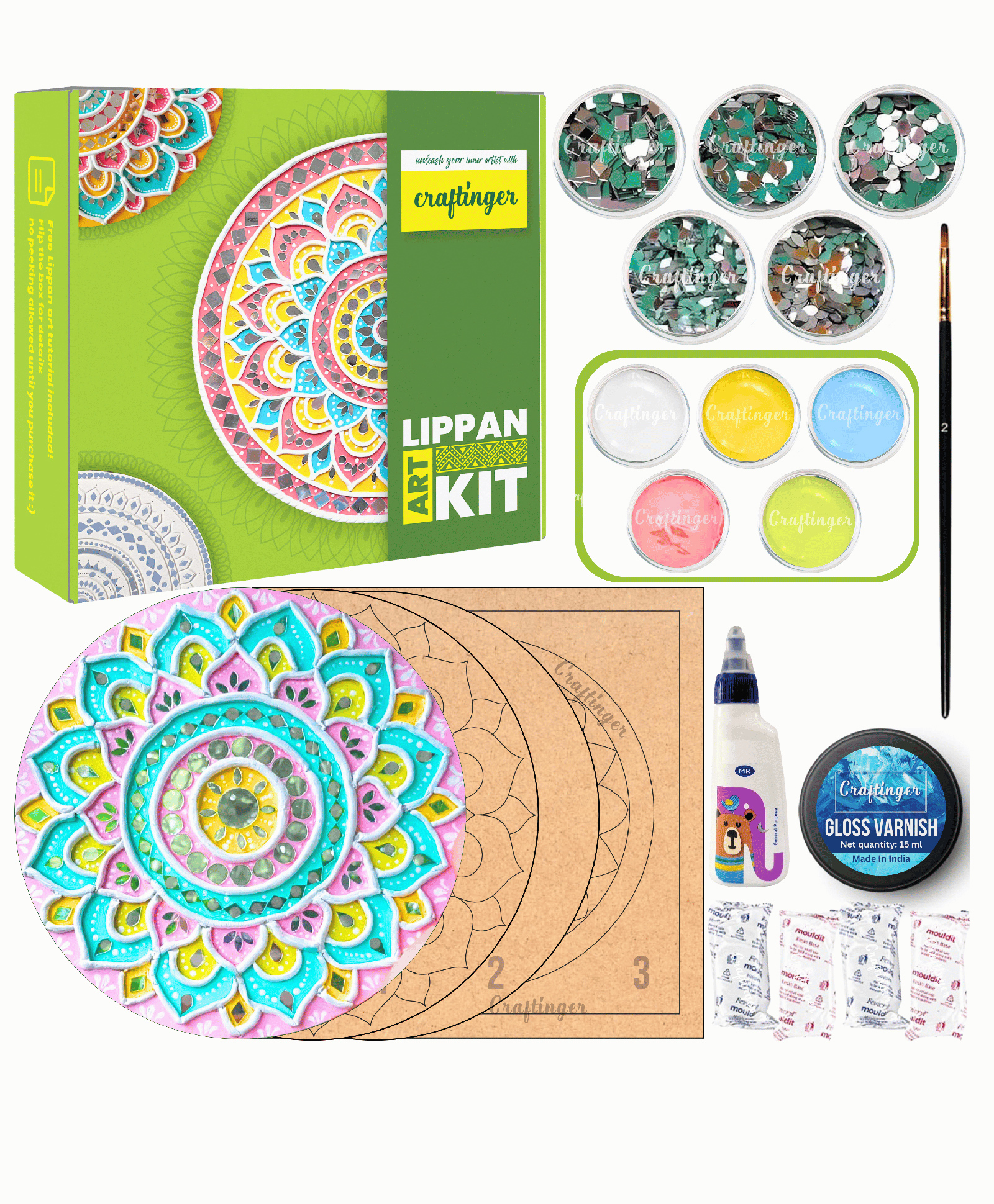 Craftinger Pro Lippan Art Kit 8 Inch-picture-12