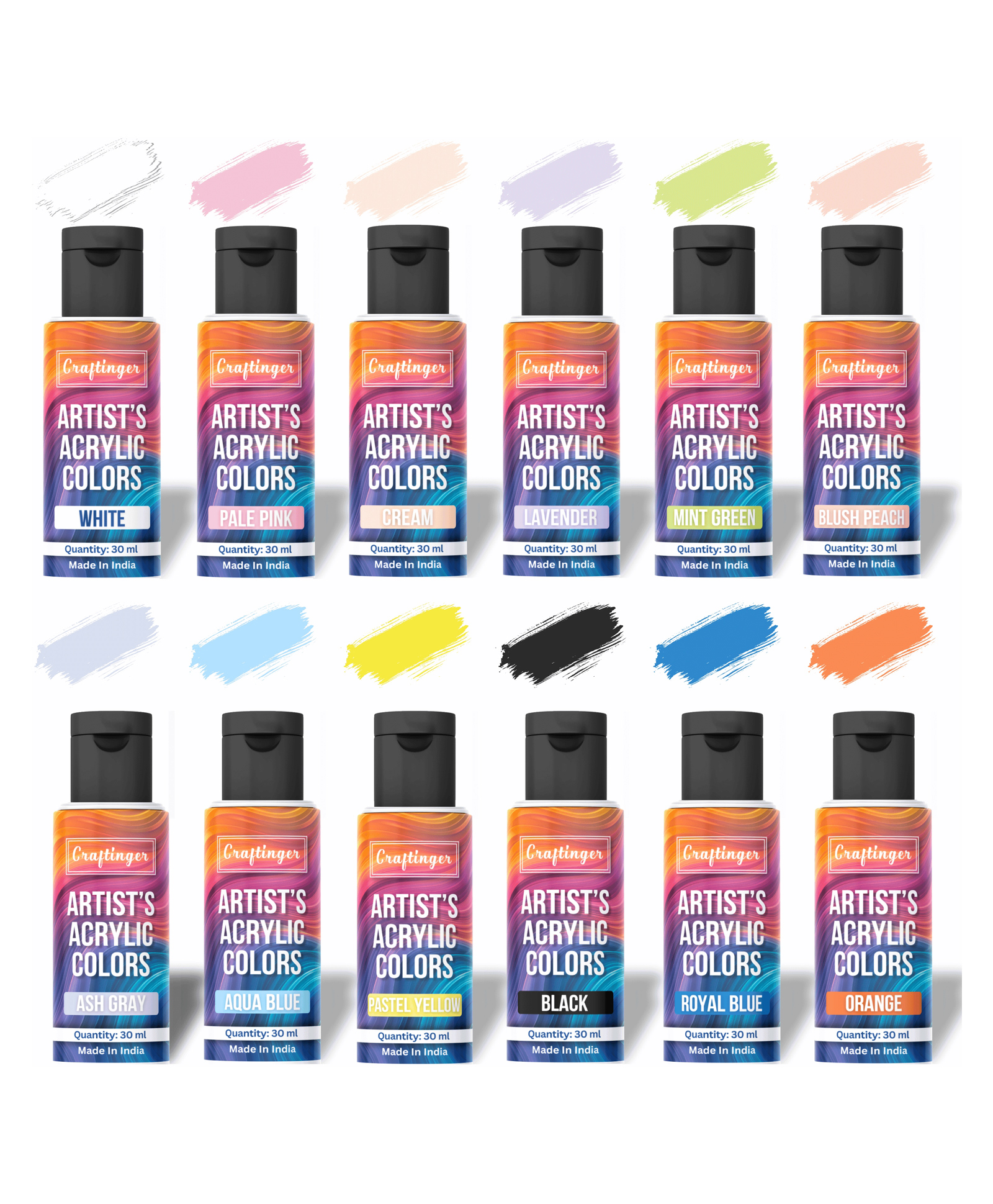 Craftinger 12-Sets Acrylic Colours With 15Ml Varnish-picture-22