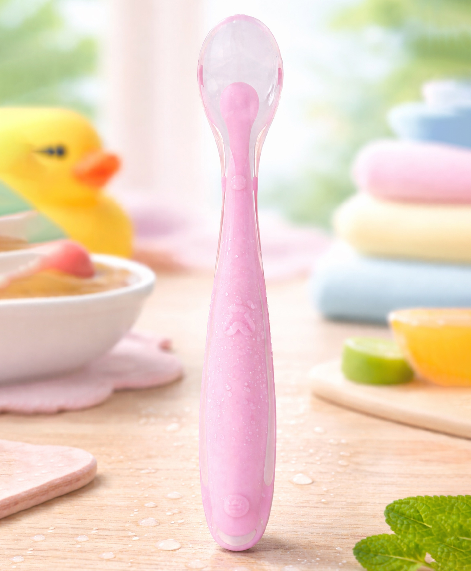 Tinny Tots Baby Ultra Soft Soft Tip Silicone Food Grade Feeding Easy While Traveling And Everyday Use Spoon For Infants BPA Free (PINK)-image-45