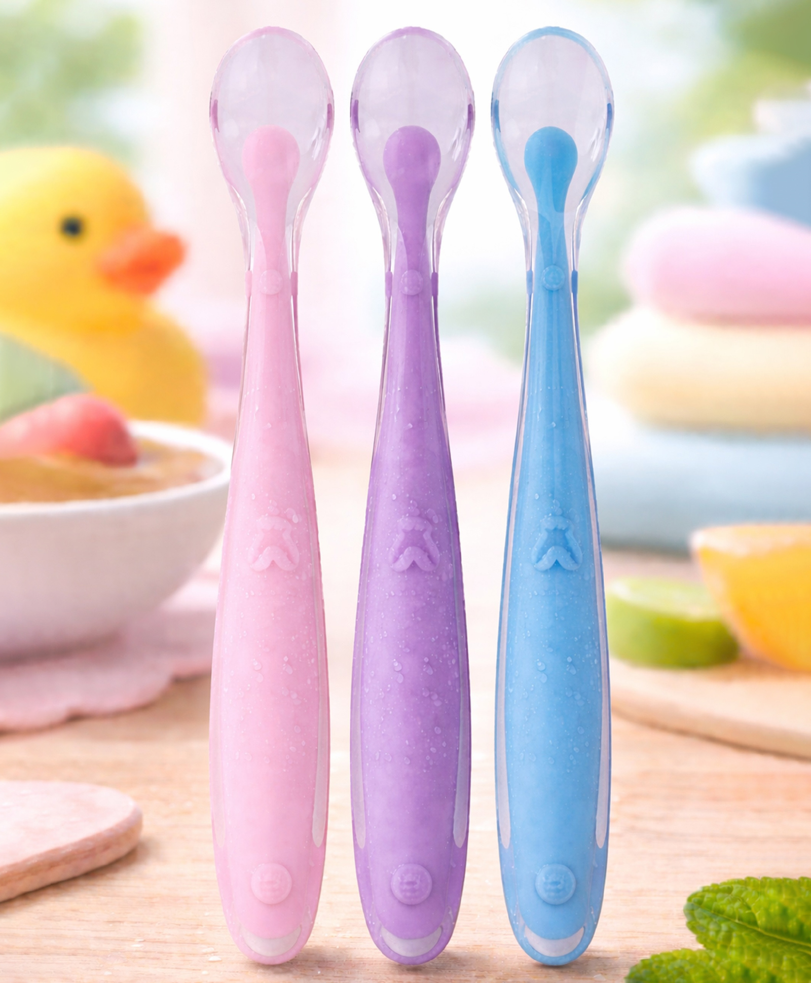 Tinny Tots Baby 3 Ultra Soft Soft Tip Silicone Food Grade Feeding Easy While Traveling And Everyday Use Spoon For Infants BPA Free-picture-16