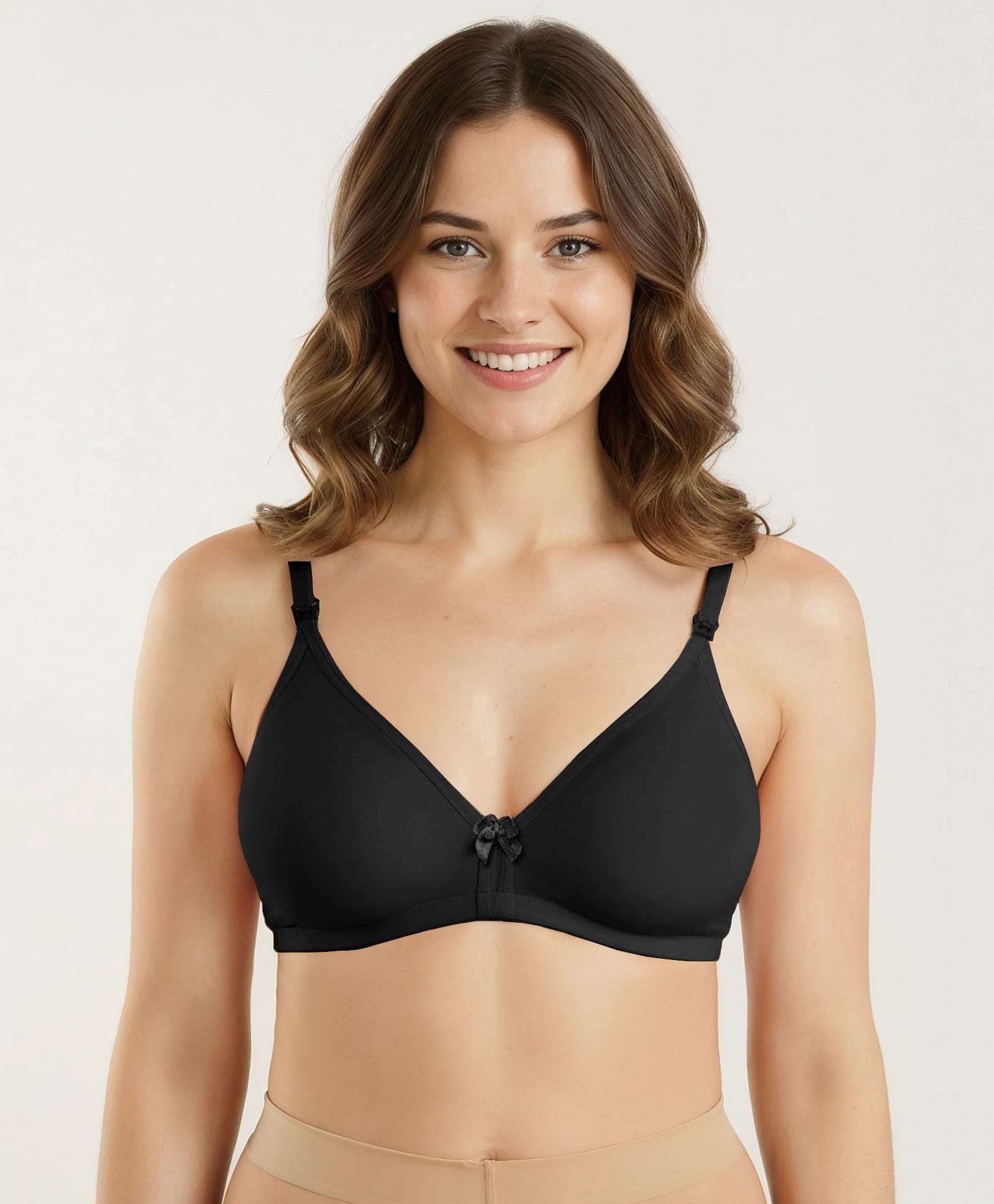 Bella Mama Cotton Blend Bra - Black-picture-34