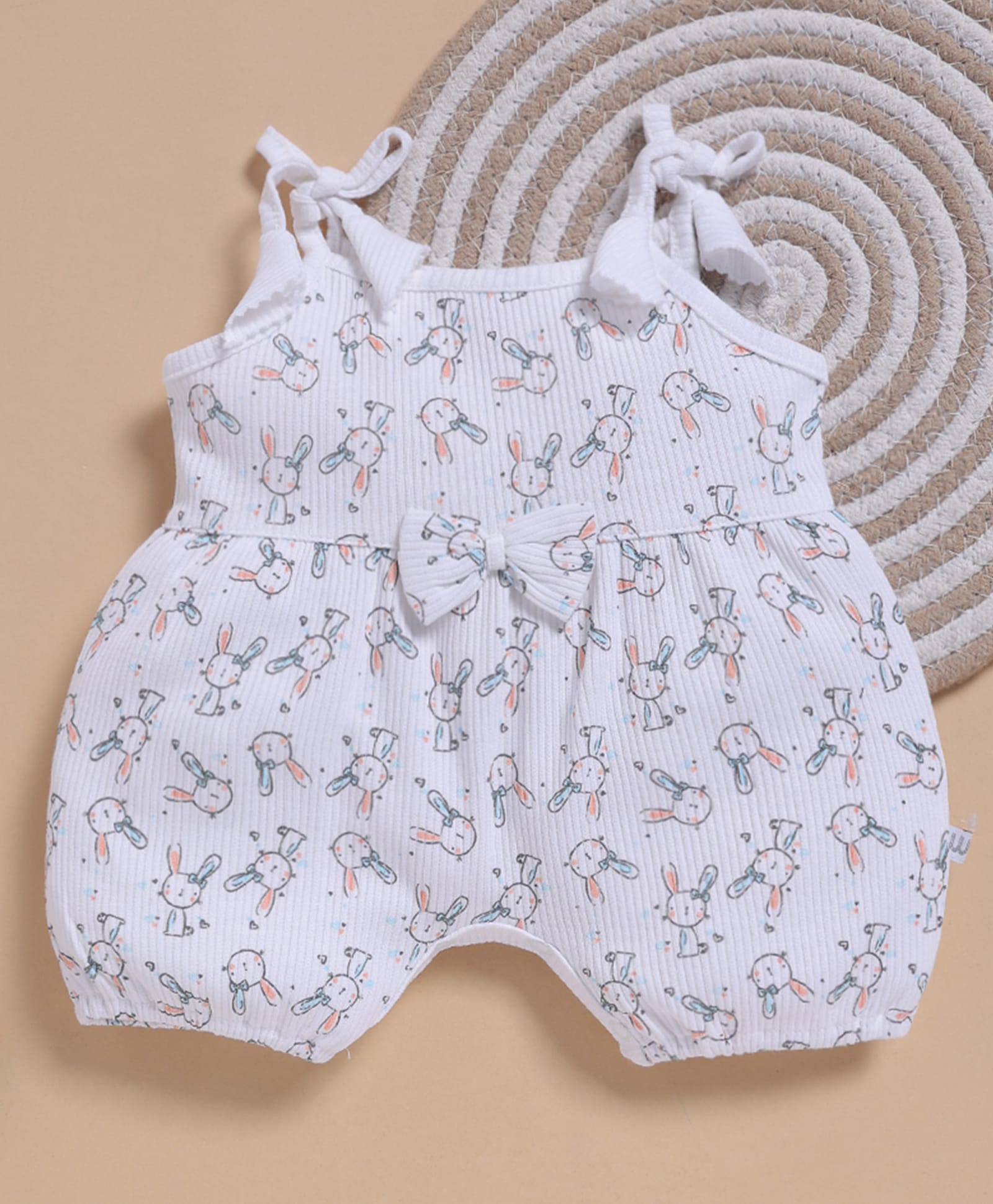 Wonderchild Sleeveless Bunny Printed Romper - White-picture-14