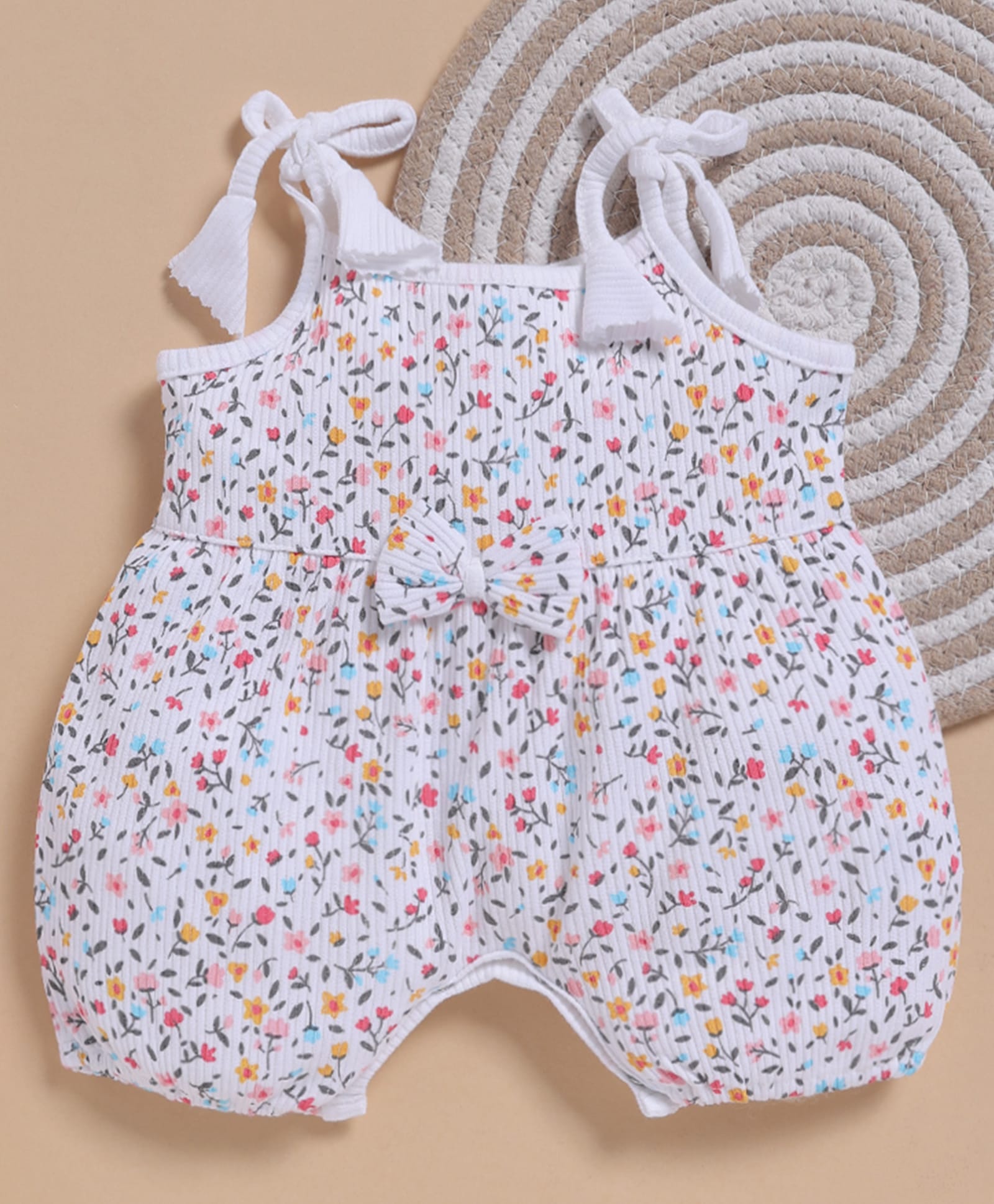 Wonderchild Sleeveless Floral Printed Romper - White-picture-17
