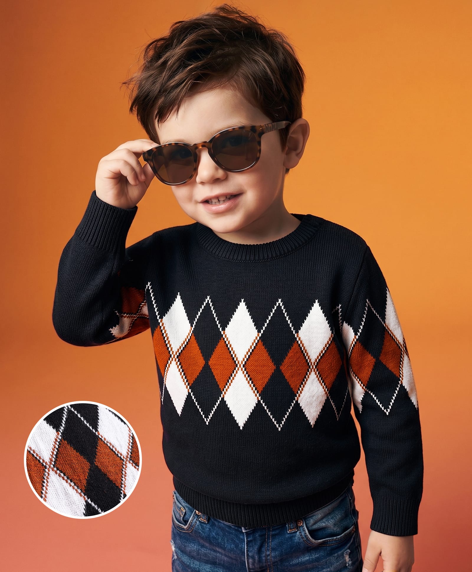 Mark & Mia Knit Full Sleeves Jacquard Pullover with Chevron Design - Black-picture-11