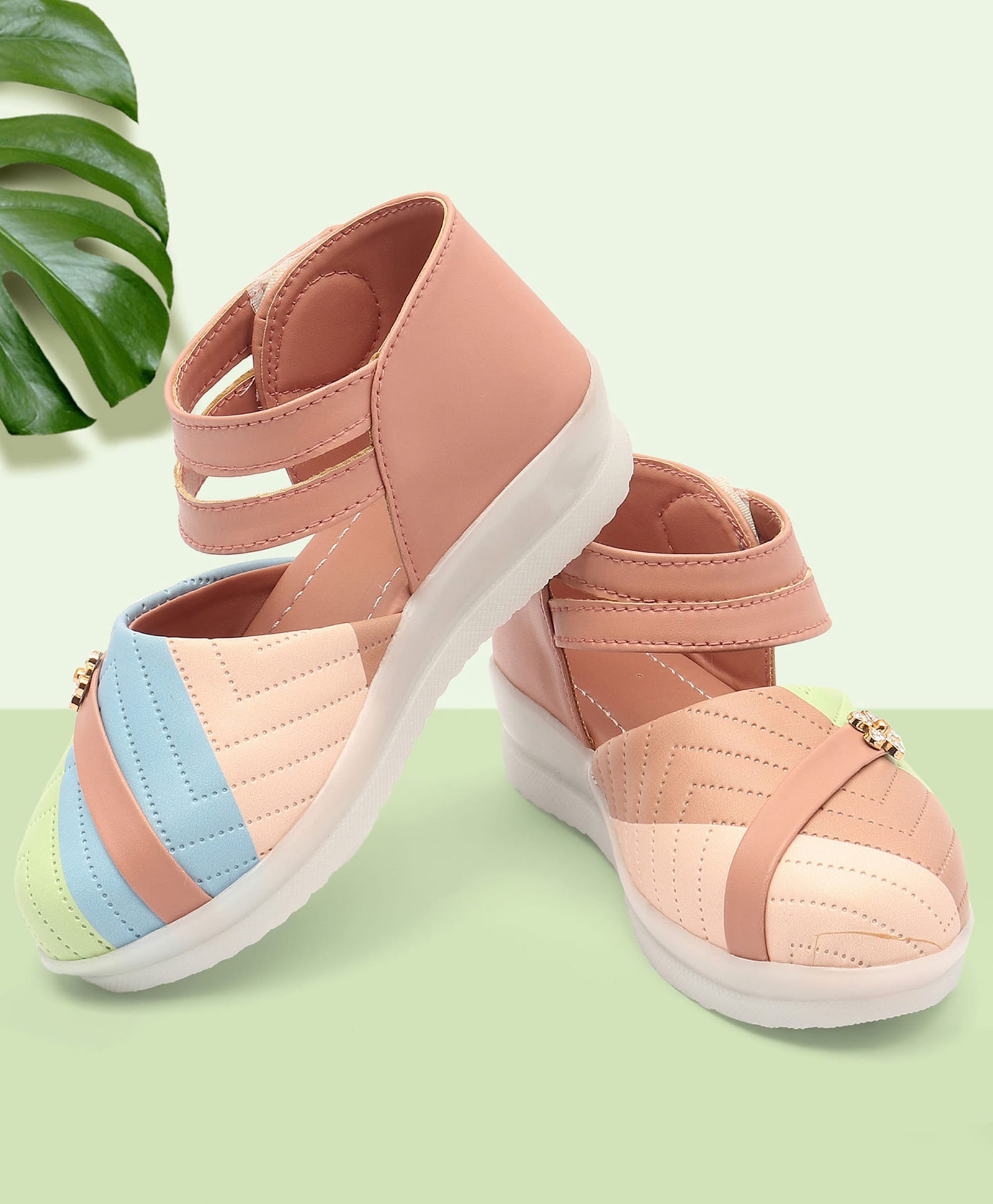 Freeplay Colour Blocked Velcro Closure Sandals - Brown-picture-16
