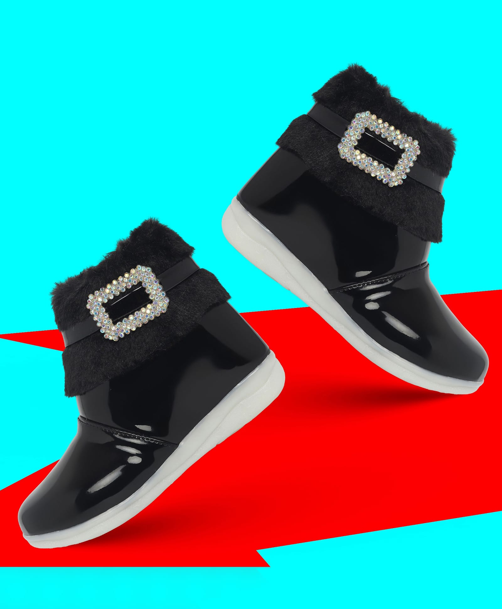 Freeplay Fur Detailed Zip Closure Boots - Black-picture-3