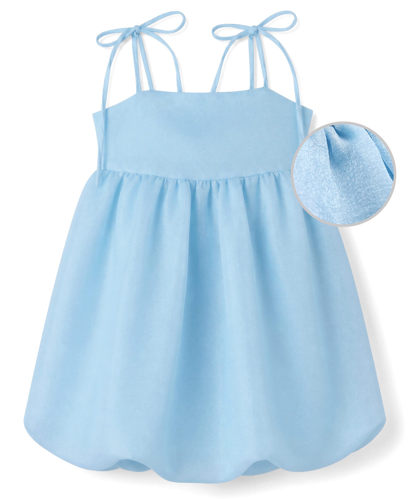 kookie kids india Kookie Kids Woven Sleeveless Solid Party Dress - Light Blue-picture-34