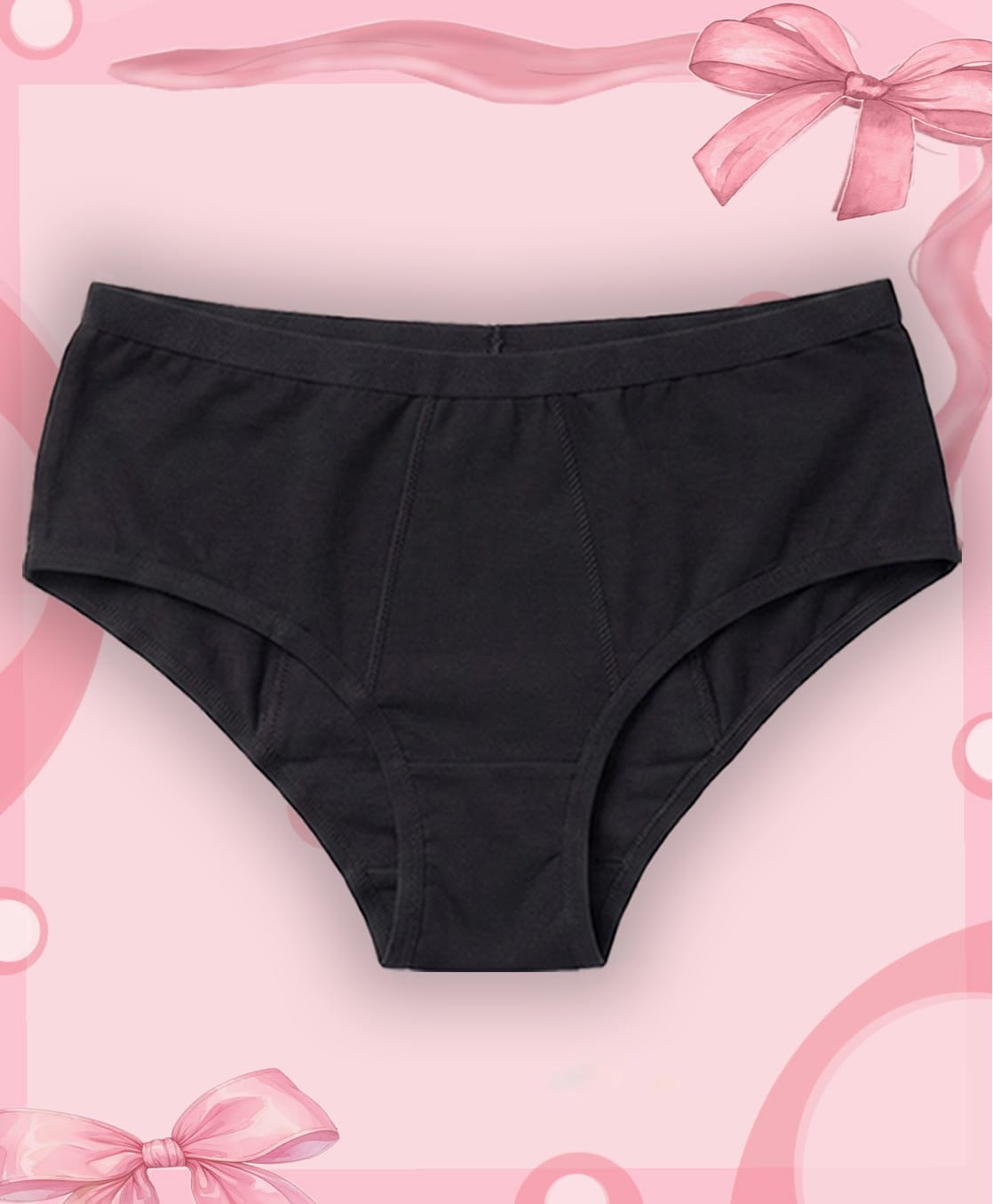 NUSYL Bamboo Fiber Solid Period Panty - Black-image-7