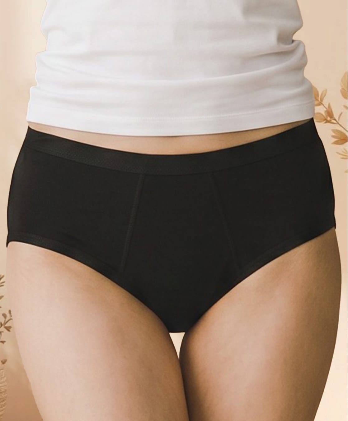NUSYL Bamboo Fiber Solid Period Panty - Black-picture-42