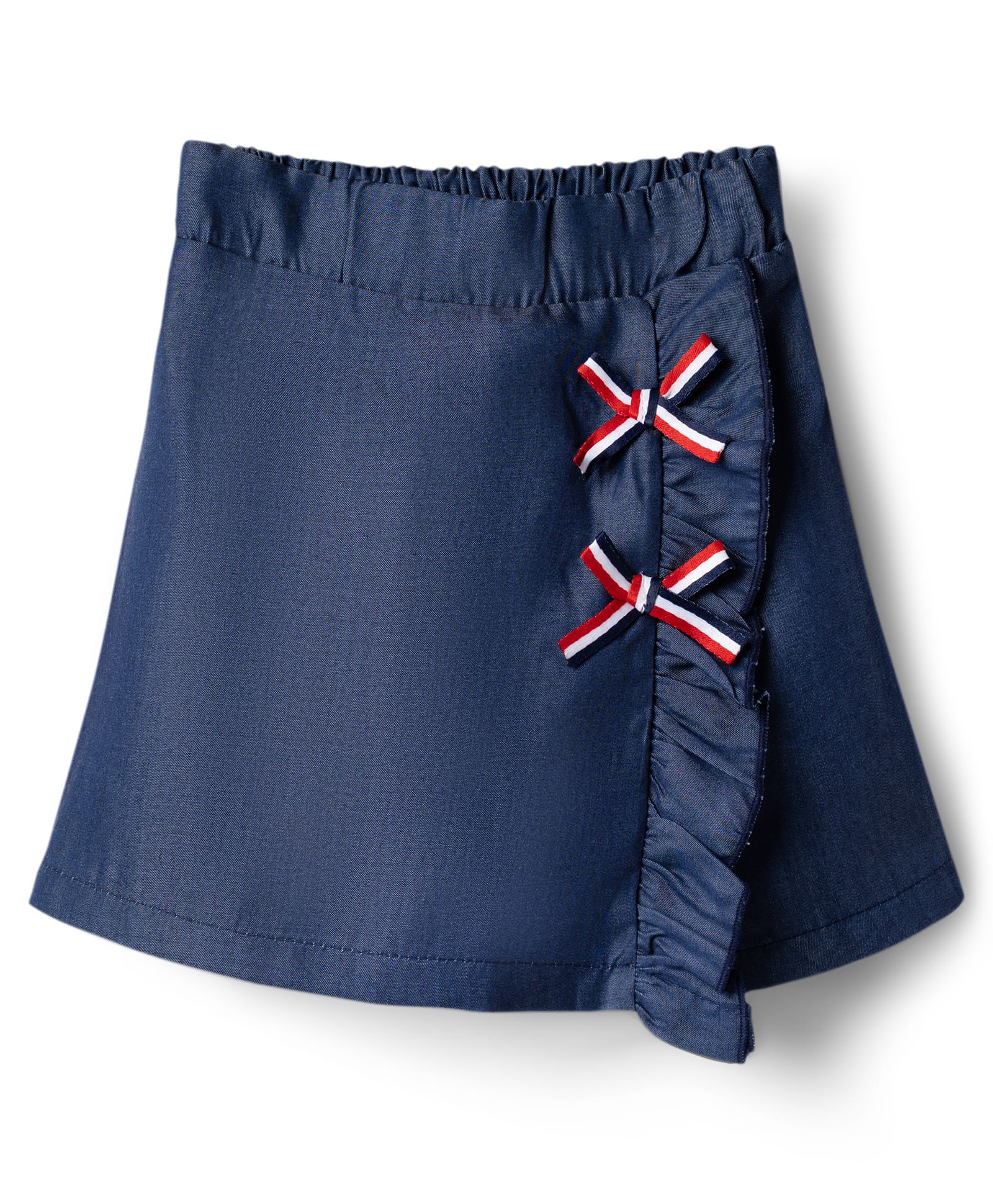 CrayonFlakes Cotton Knit Frill & Bow Applique Detailed Skort - Navy Blue-picture-48