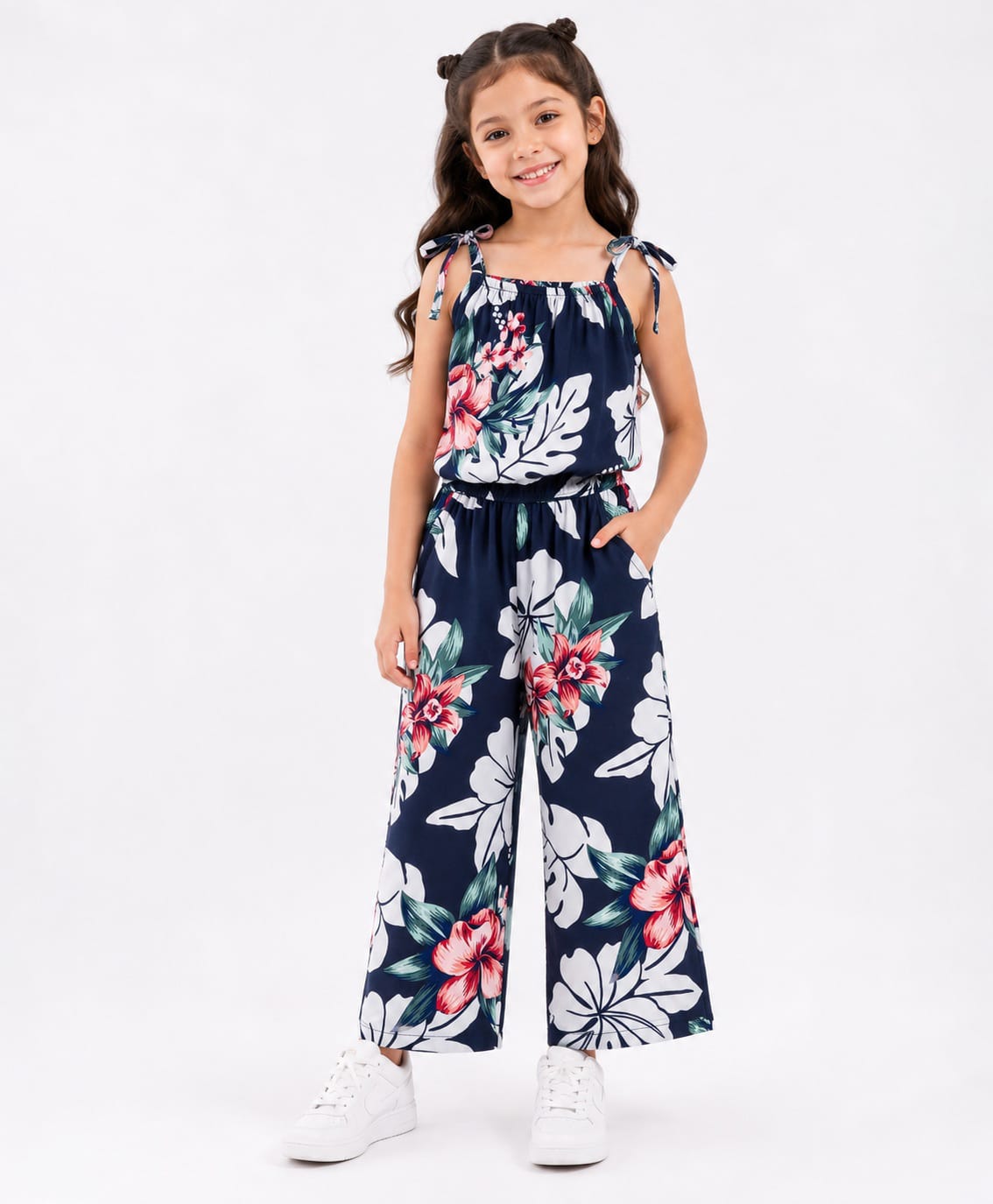 CrayonFlakes Woven Sleeveless Floral Printed Jumpsuit - Black-picture-20