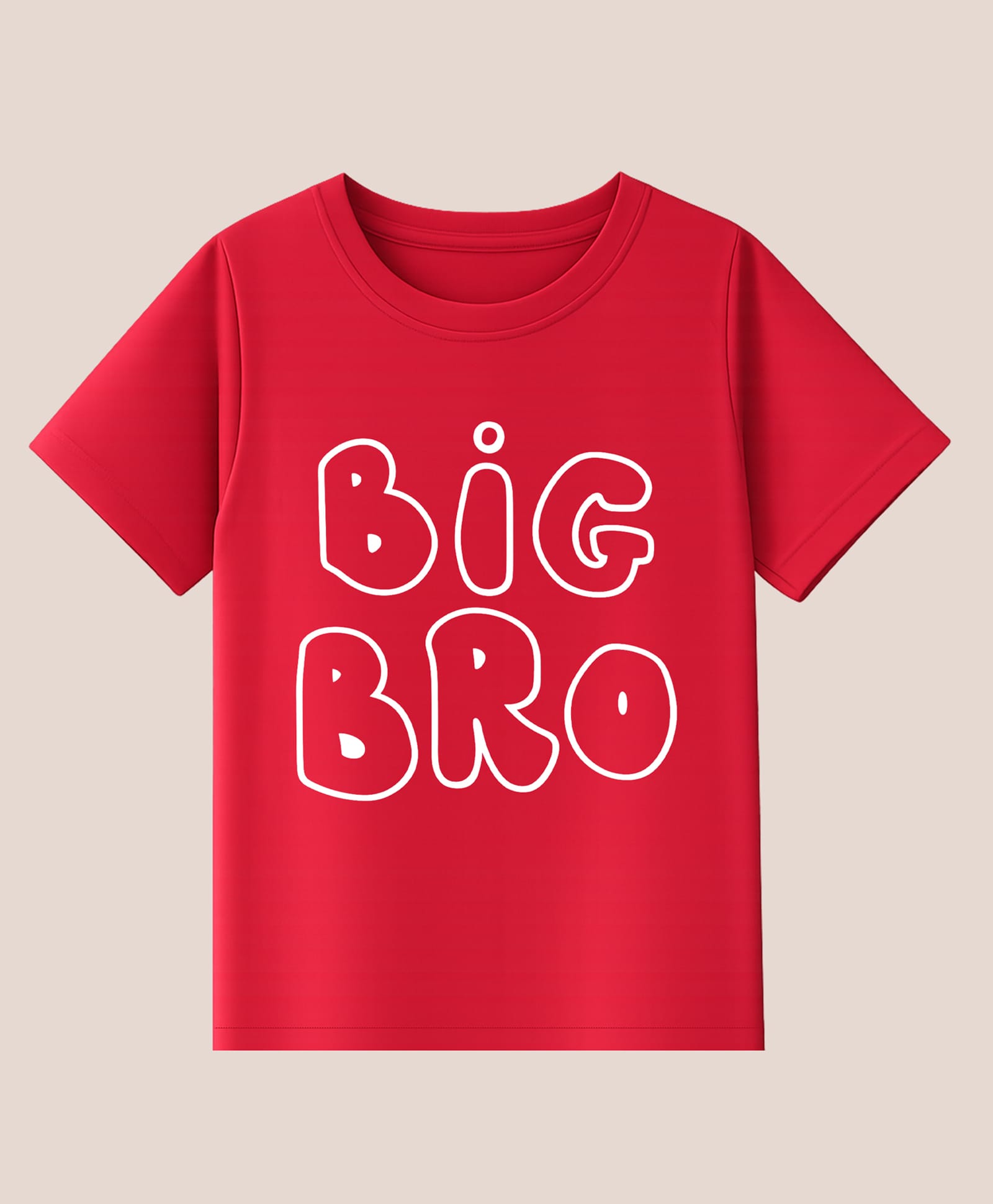 BLUSHES 100% Cotton Knit Half Sleeves Big Bro Text Printed Tee - Red-picture-24