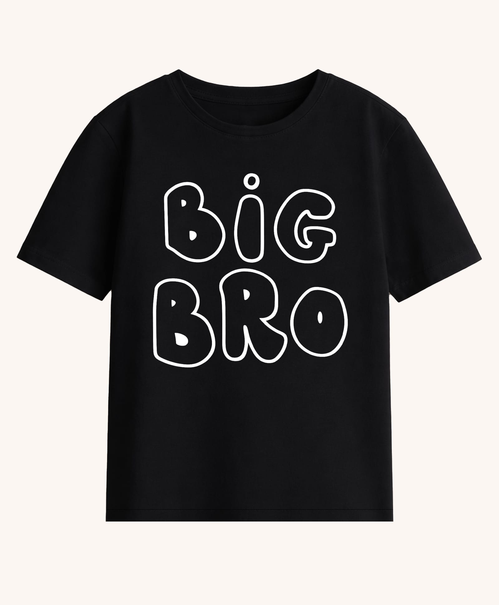 BLUSHES 100% Cotton Knit Half Sleeves Big Bro Text Printed Tee - Black-picture-6