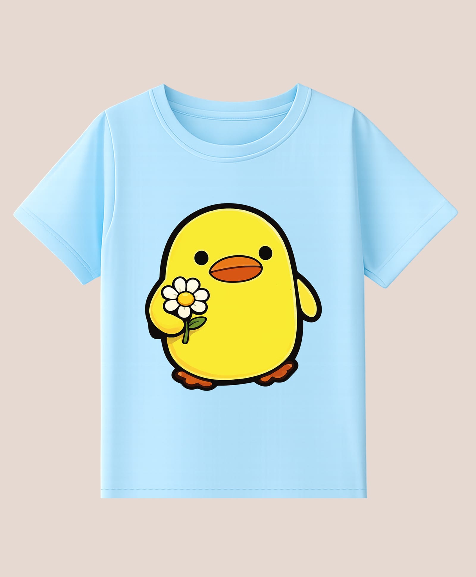 BLUSHES 100% Cotton Knit Half Sleeves Duck Printed Tee - Aqua Blue-image-42