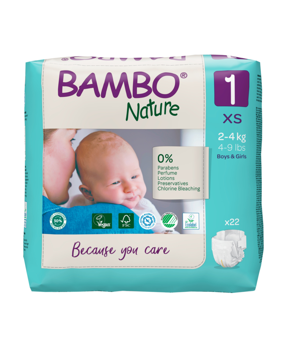 Bambo Nature Eco-friendly Extra Small Size Tape Diapers with Wetness Indicator XS - 22 Pieces-image-31