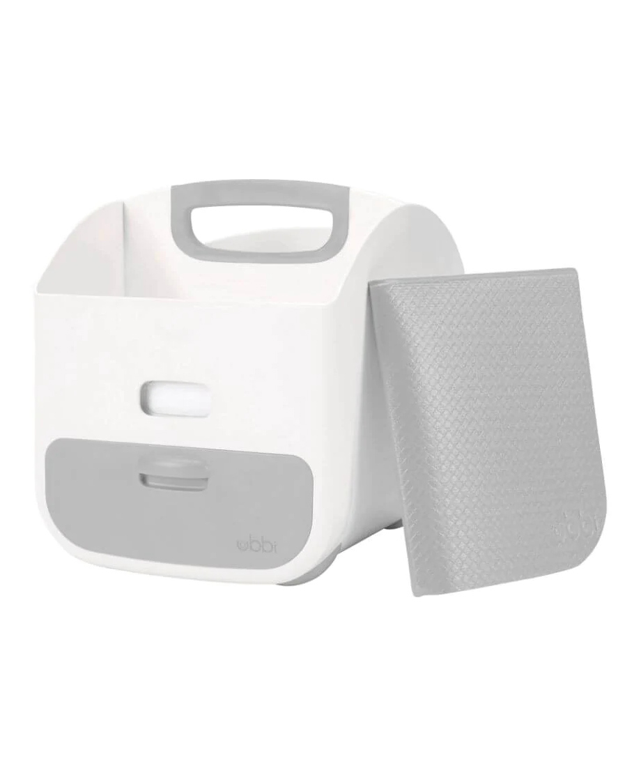 Ubbi Diaper Storage Caddy & Changing Plastic PVC Mat for Babies - Grey-image-39