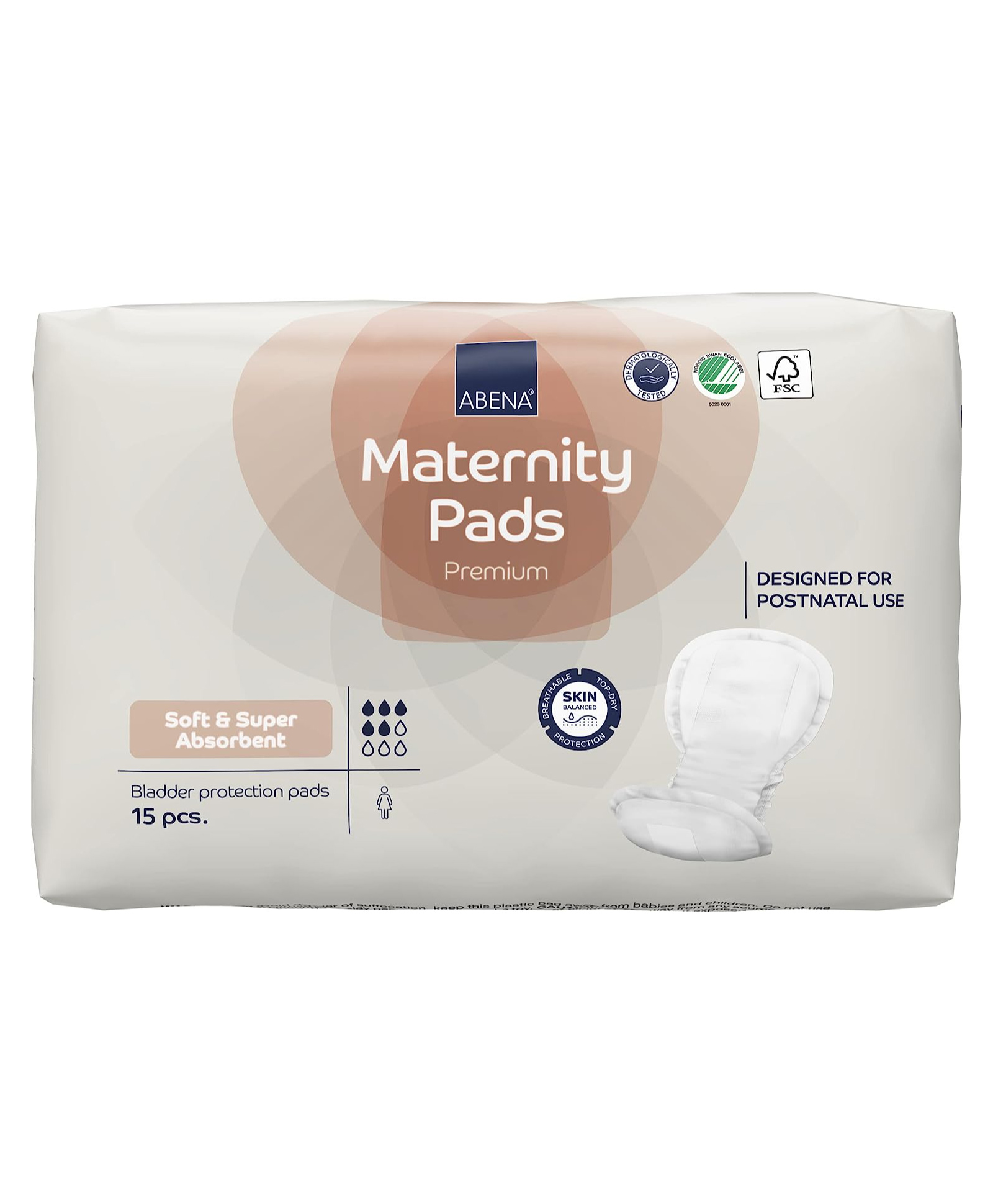 Abena Premium Maternity Pads for Women Super Absorption & Soft Disposable Pads for After-delivery Incontinence - 15 Pieces-image-10