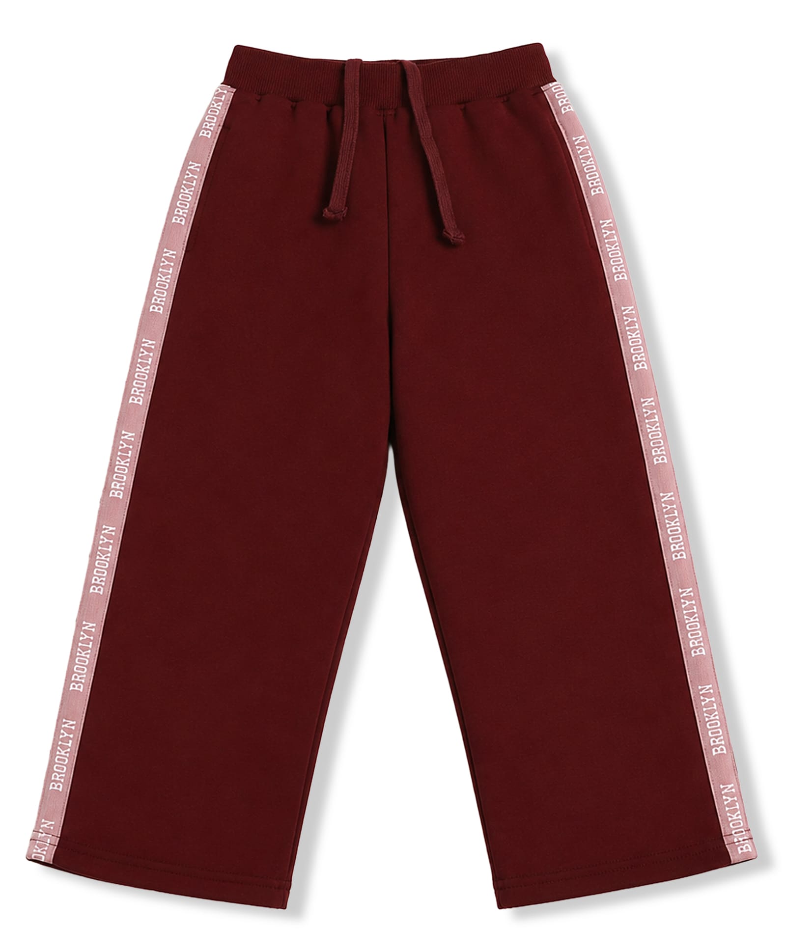 Pine Kids Knit Full Length Track Pant With Side Tape Detailing - Wine-image-40