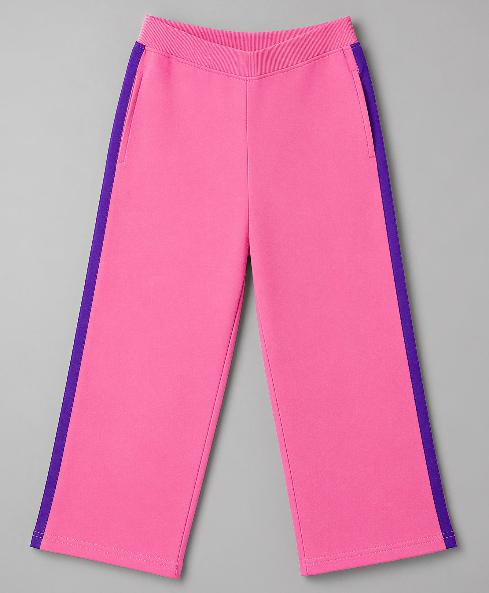Pine Kids Knit Full Length Track Pant Solid Colour- Pink-picture-15