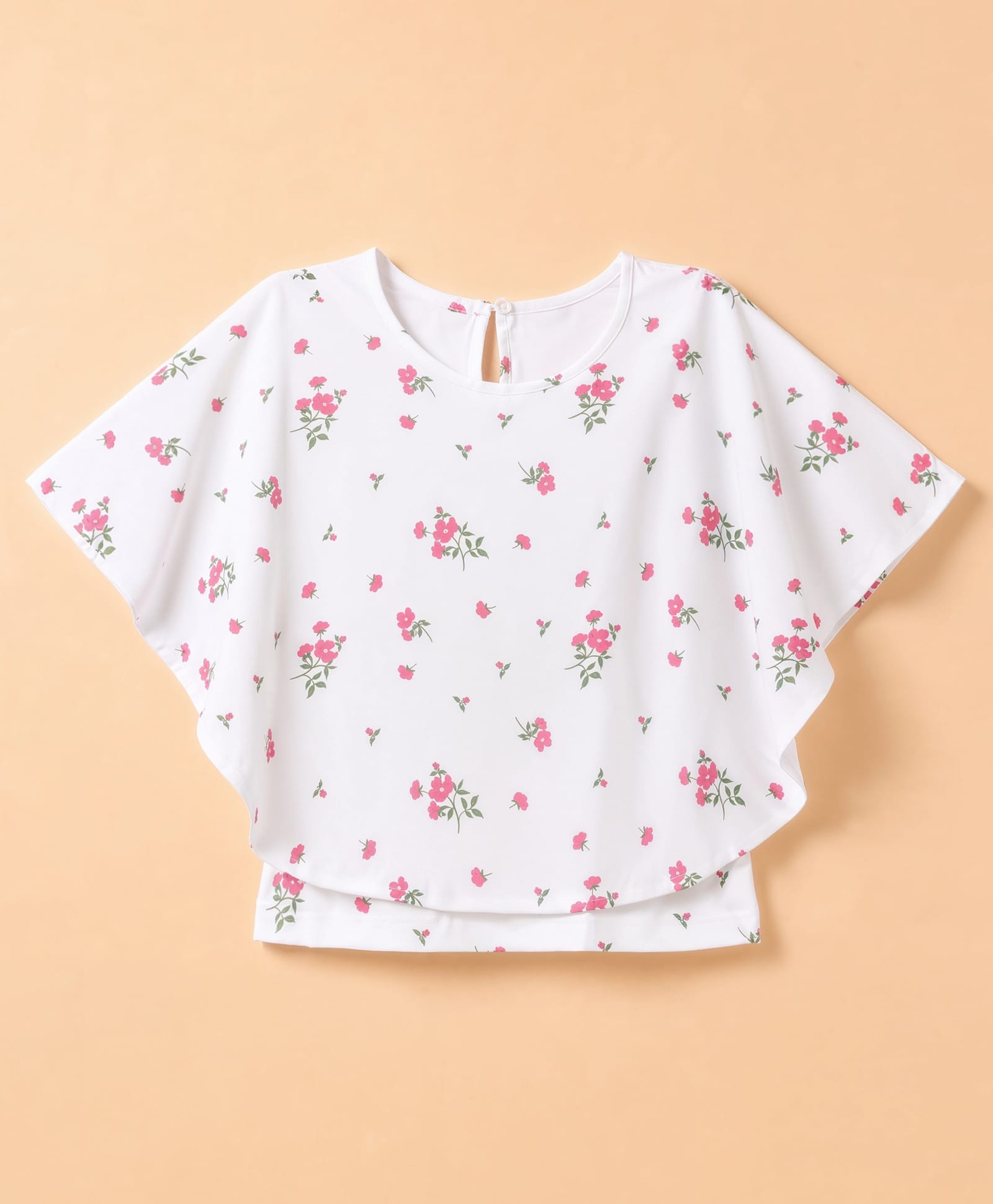 Pine Kids Cotton Knit Top with Flutter Sleeves and Floral Print - White-image-39