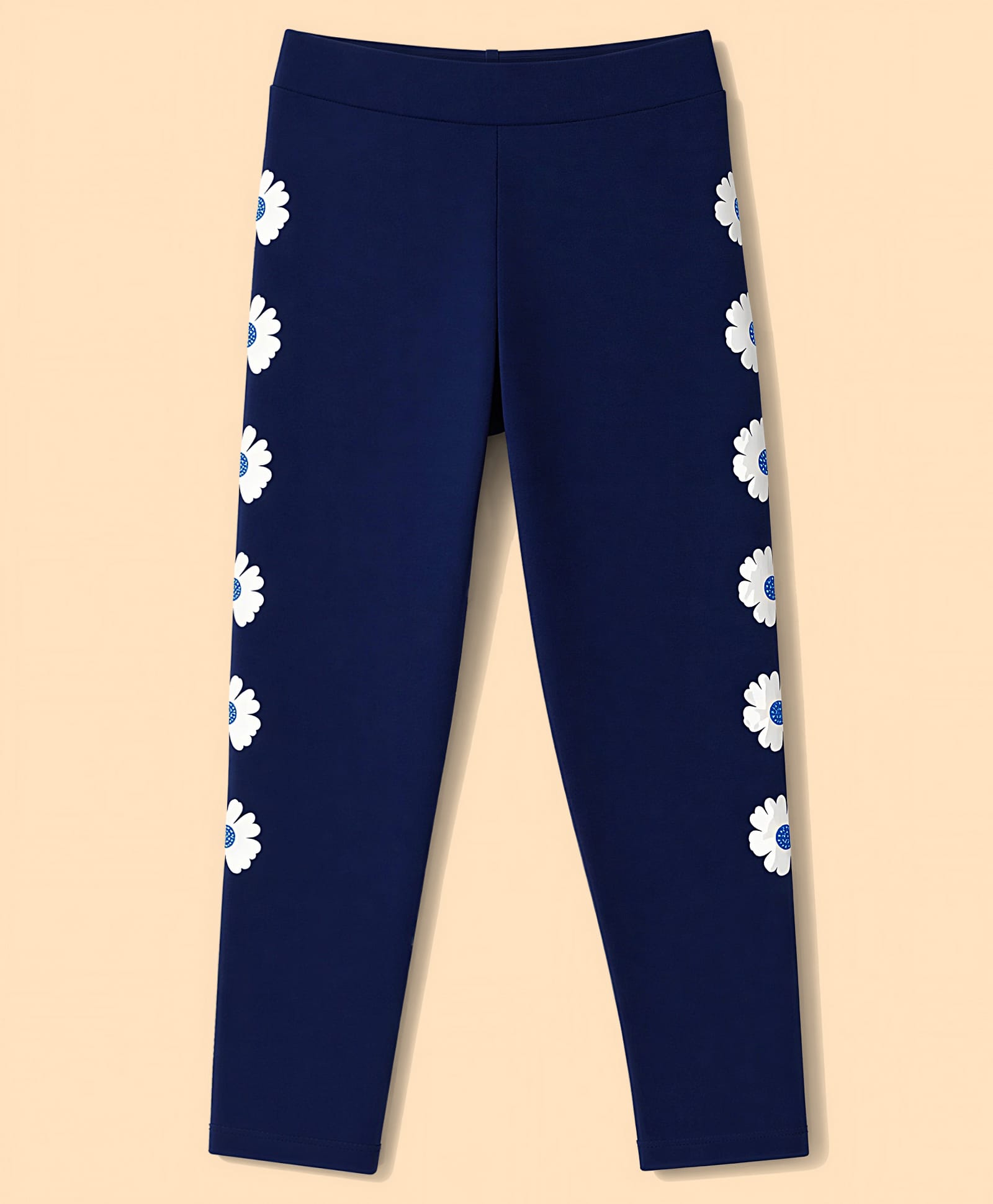 Pine Kids Cotton Knit Full Length Legging With Floral Print - Navy Blue-picture-27