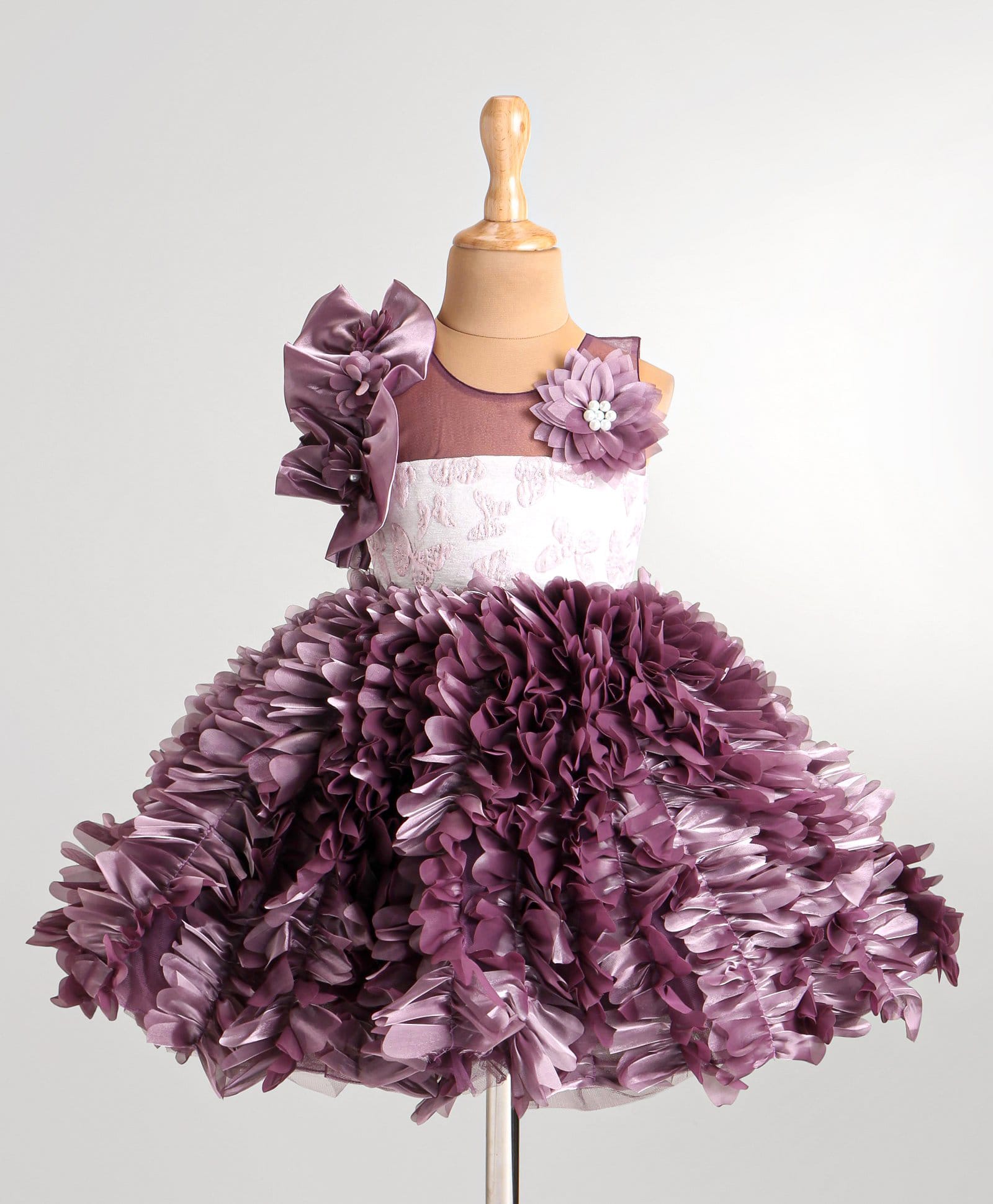 Enfance Woven Sleeveless Flower Applique & Ruffle Detailed Party Dress - Pink-picture-9