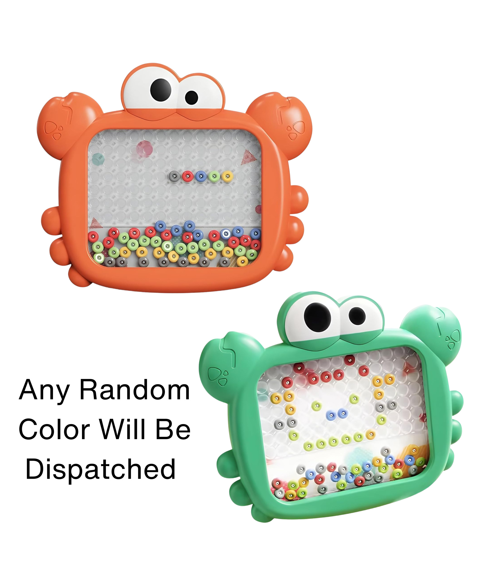 YAMAMA Crab Design Double Sided Magnetic Drawing Board Toys for Kids, Magnetism Learning Puzzle Toy, Kids Puzzles Colorful Plastic Beads Drawing Board, Educational Toys - Color May Vary-image-38
